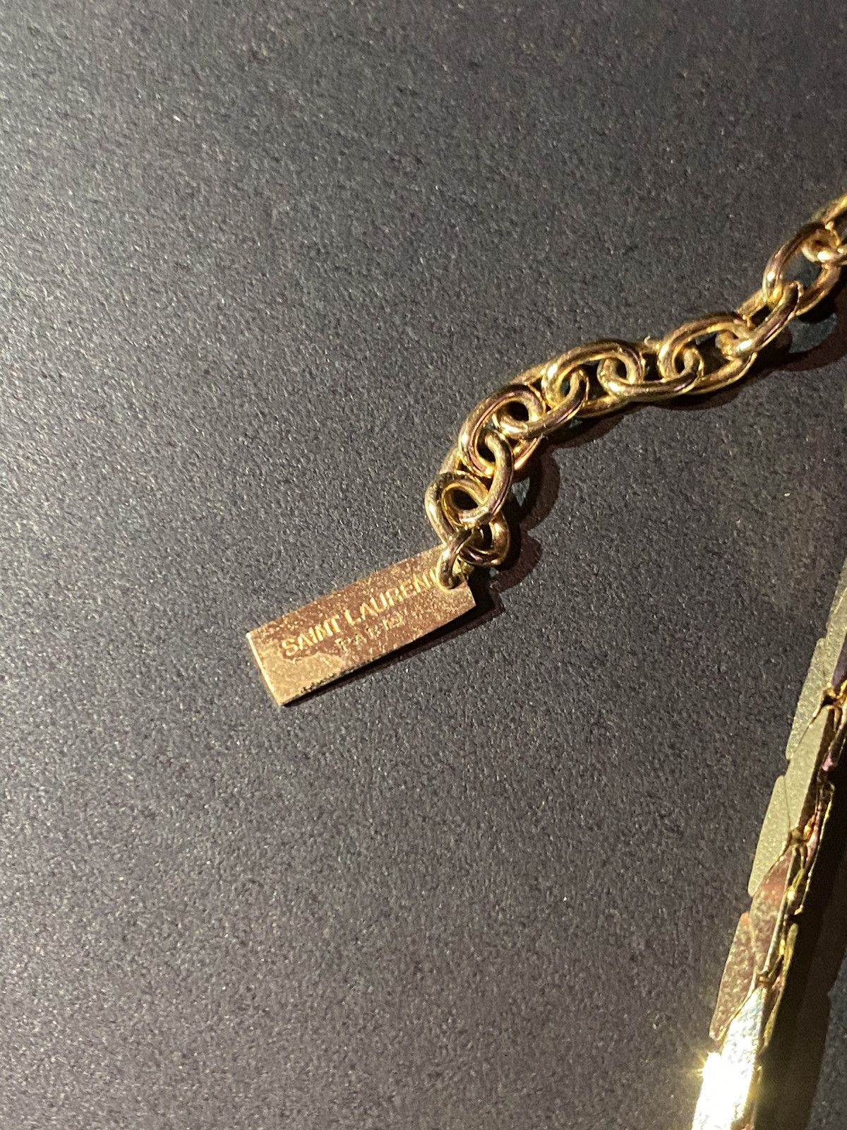 Saint Laurent Paris Rectangle Tube-Chain Metal Necklace Size ONE SIZE - 4 Thumbnail