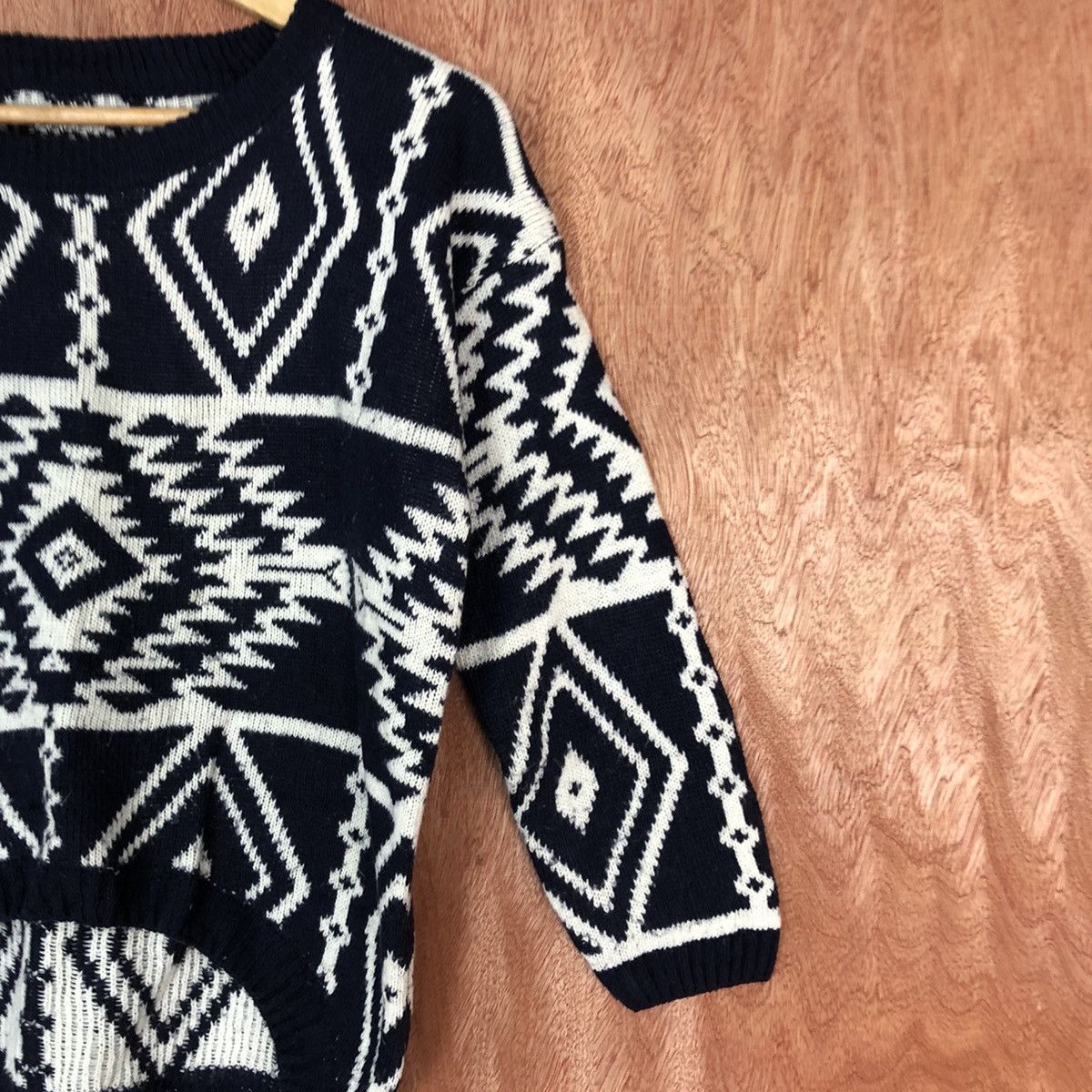 Homespun Knitwear × Japanese Brand Japan Brand BLack Knitwear navajo art #6047 Size S / US 4 / IT 40 - 5 Thumbnail