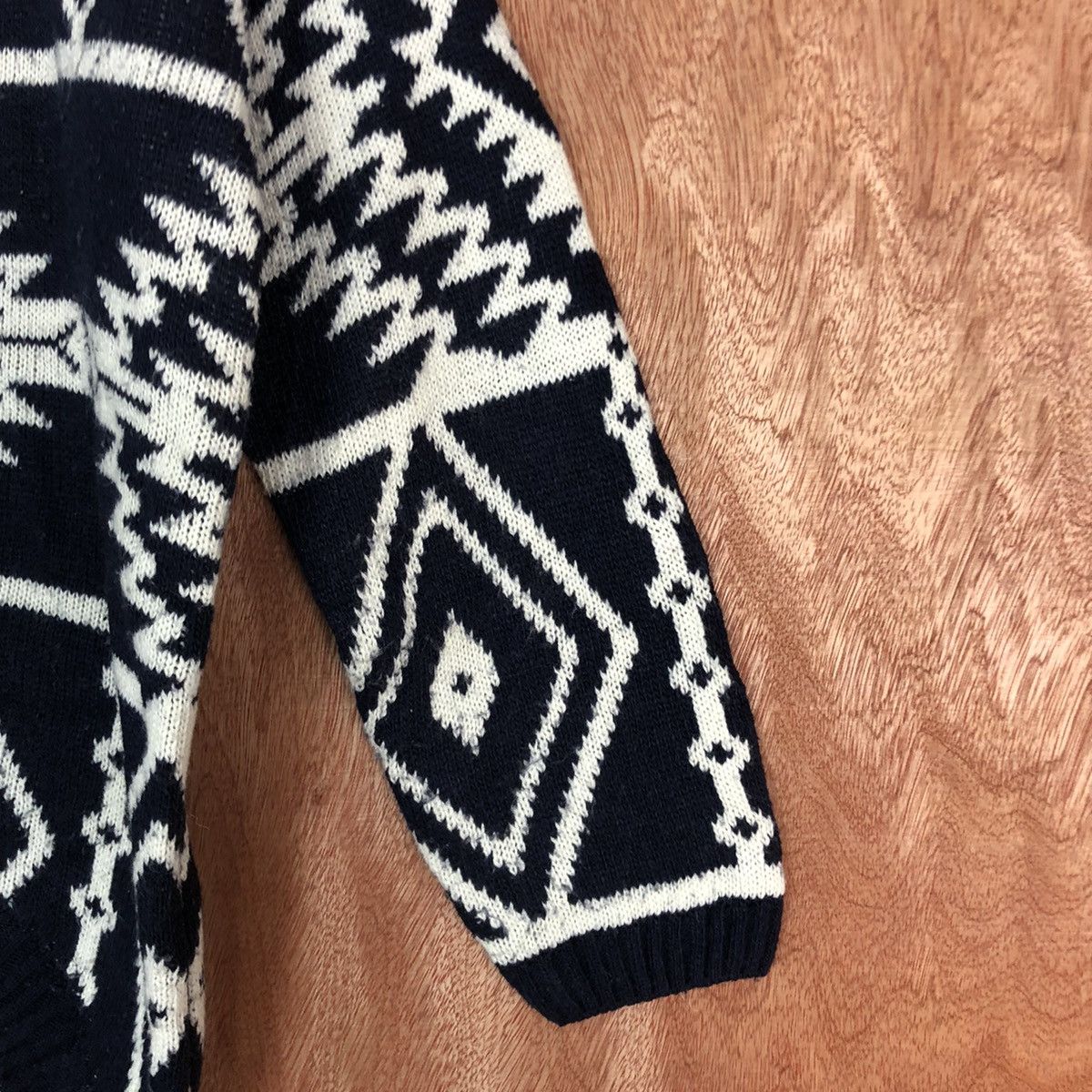 Homespun Knitwear × Japanese Brand Japan Brand BLack Knitwear navajo art #6047 Size S / US 4 / IT 40 - 4 Thumbnail