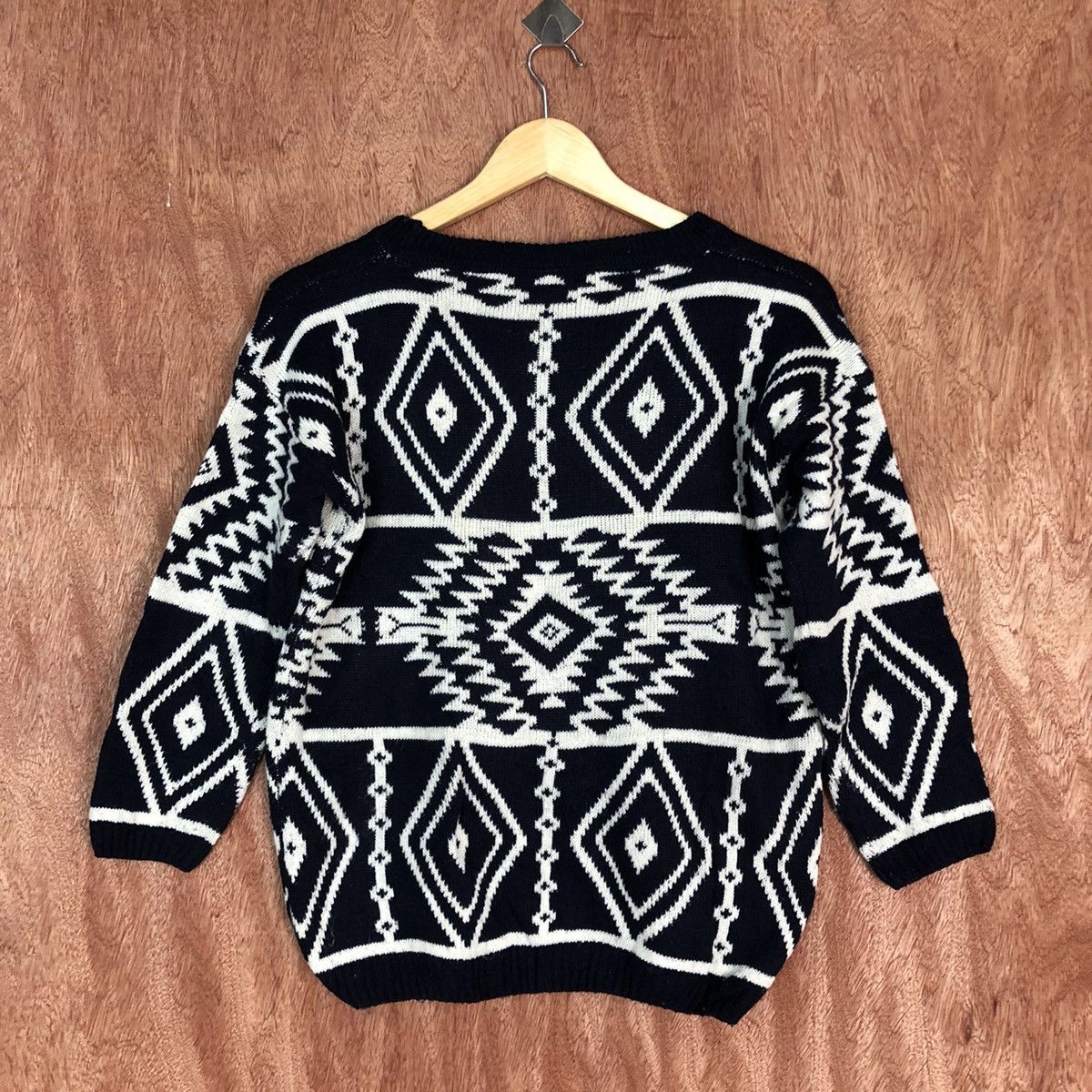 Homespun Knitwear × Japanese Brand Japan Brand BLack Knitwear navajo art #6047 Size S / US 4 / IT 40 - 9 Thumbnail