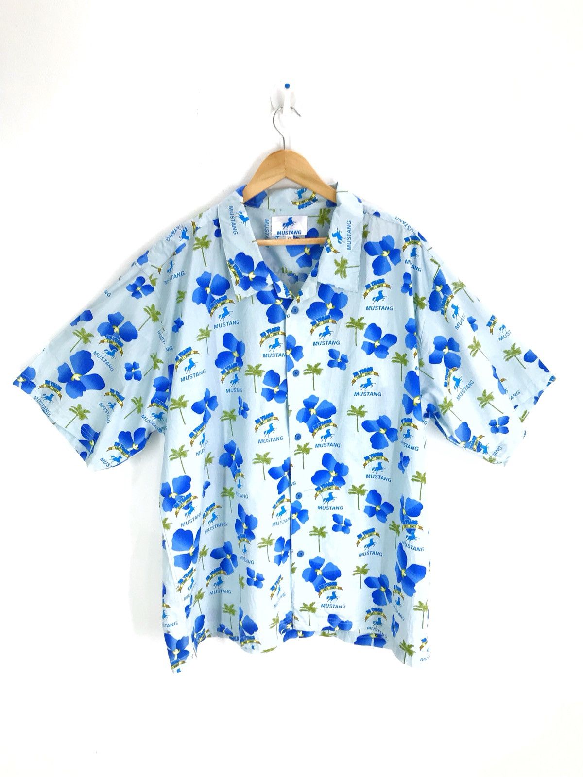 Mustang Vintage Mustang Hawaiian Shirt Size US XL / EU 56 / 4 - 2 Thumbnail