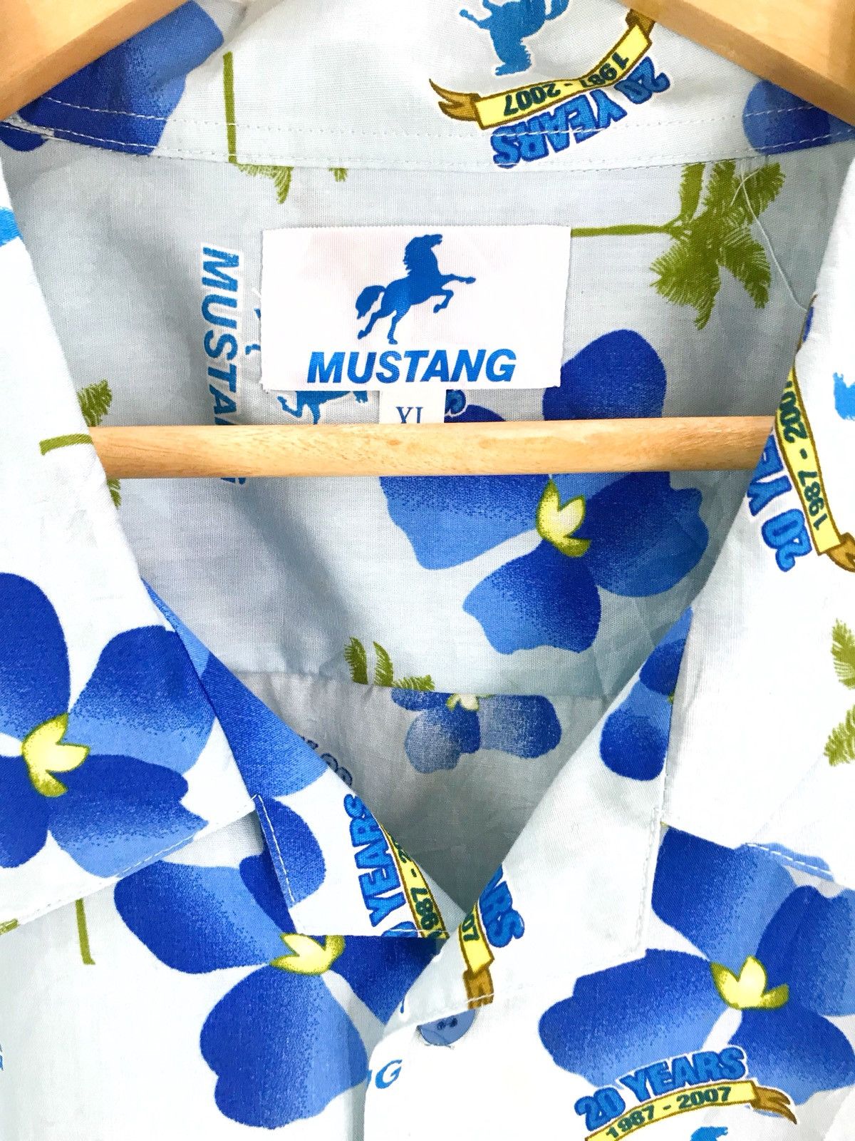 Mustang Vintage Mustang Hawaiian Shirt Size US XL / EU 56 / 4 - 4 Thumbnail
