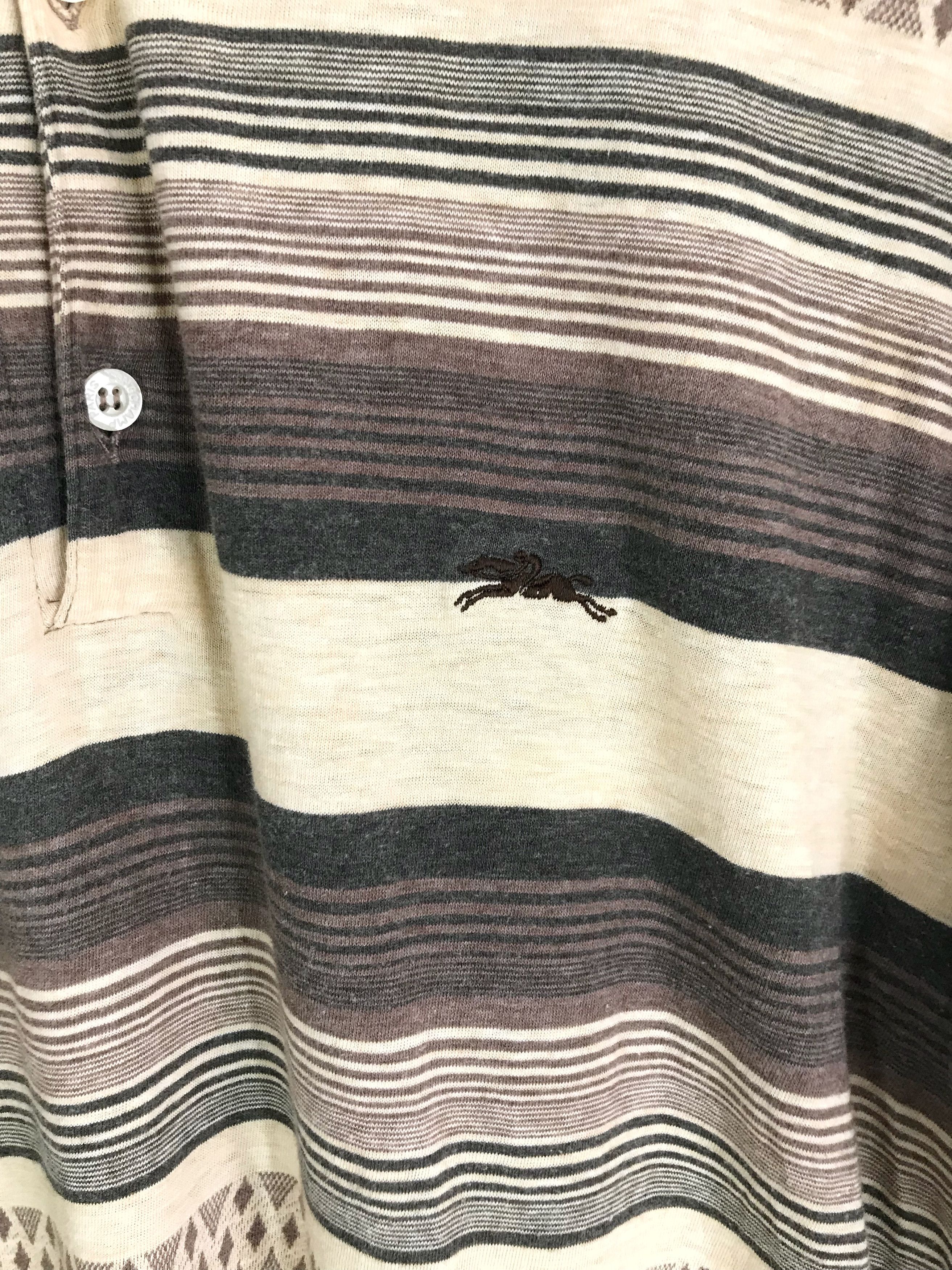Longchamp Vintage LONGCHAMP PARIS Made In Italy Striped Shirt Size US M / EU 48-50 / 2 - 4 Thumbnail