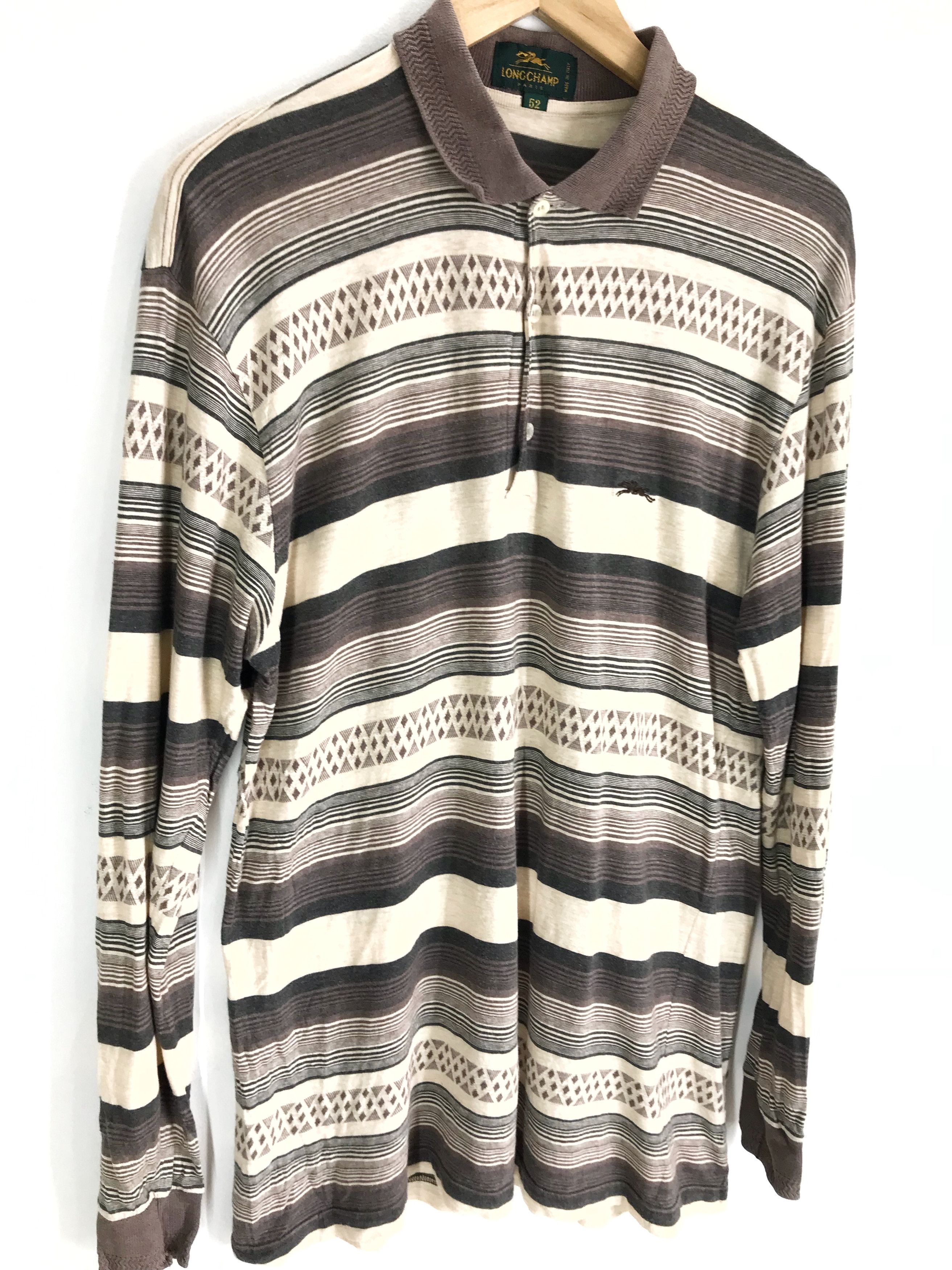 Longchamp Vintage LONGCHAMP PARIS Made In Italy Striped Shirt Size US M / EU 48-50 / 2 - 3 Thumbnail