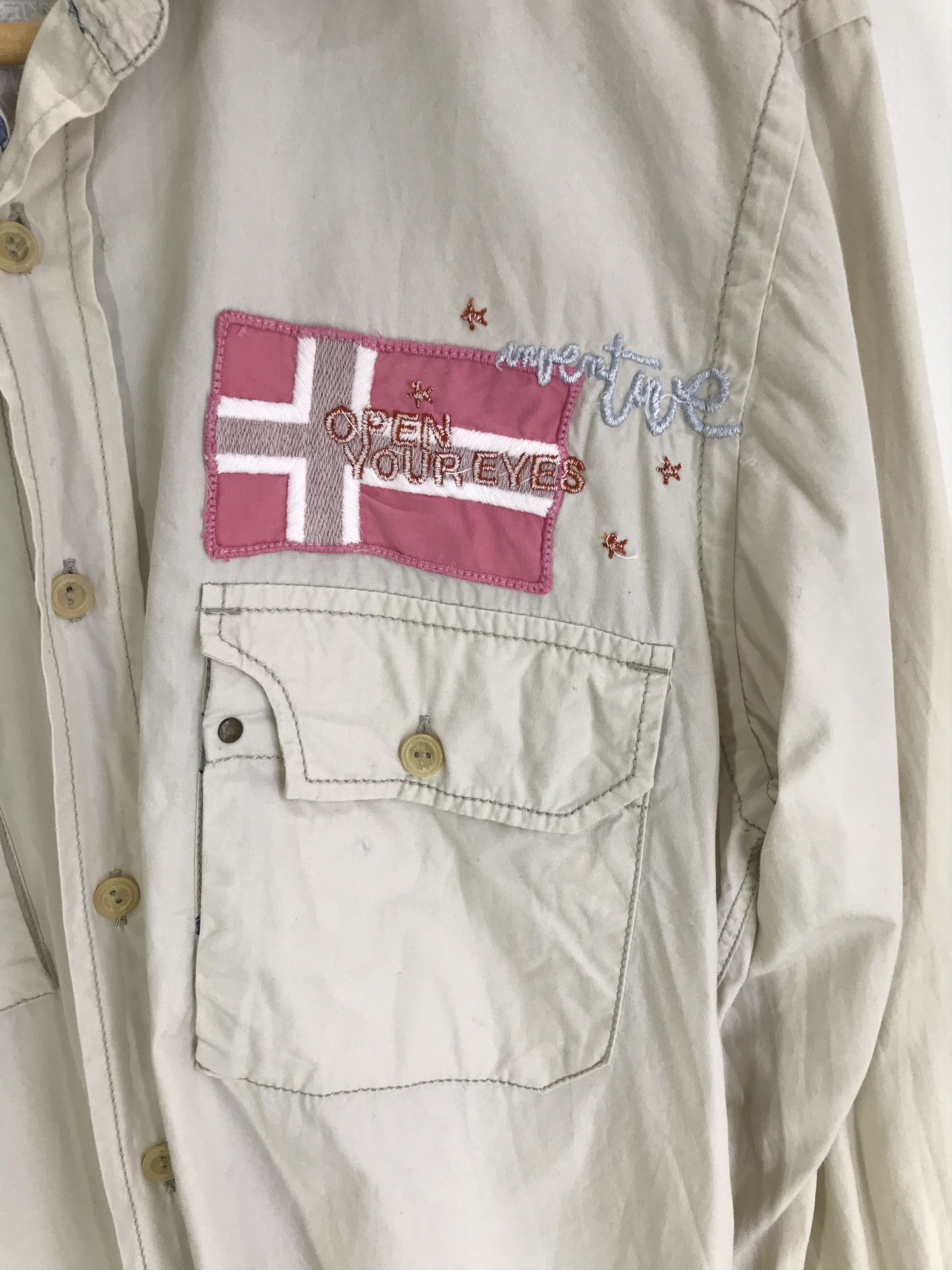 Napapijri NAPAPIJRI Geographic Double Pocket Button Down Shirt Size US M / EU 48-50 / 2 - 4 Thumbnail