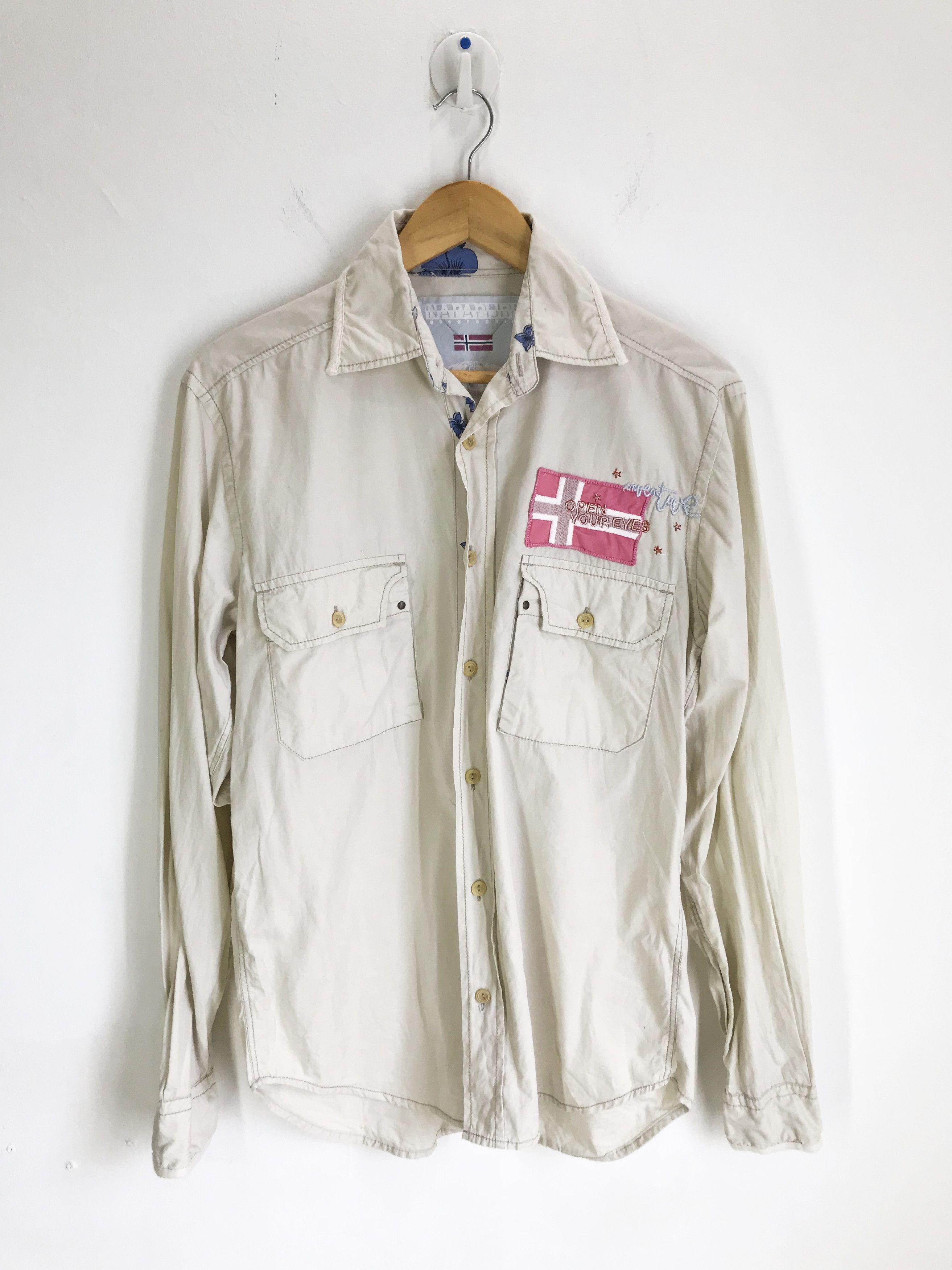 Napapijri NAPAPIJRI Geographic Double Pocket Button Down Shirt Size US M / EU 48-50 / 2 - 3 Thumbnail
