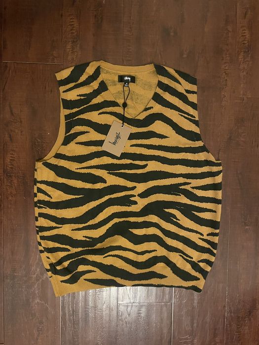 Stussy STUSSY TIGER PRINTED SWEATER VEST | Grailed