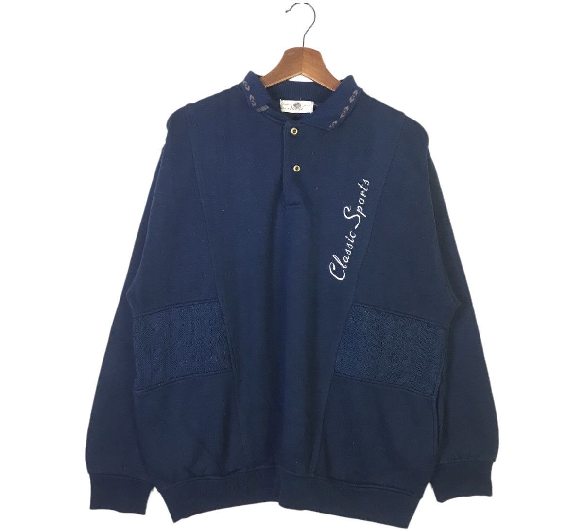 Capt Blue Classic Sports Polo Sweatshirt