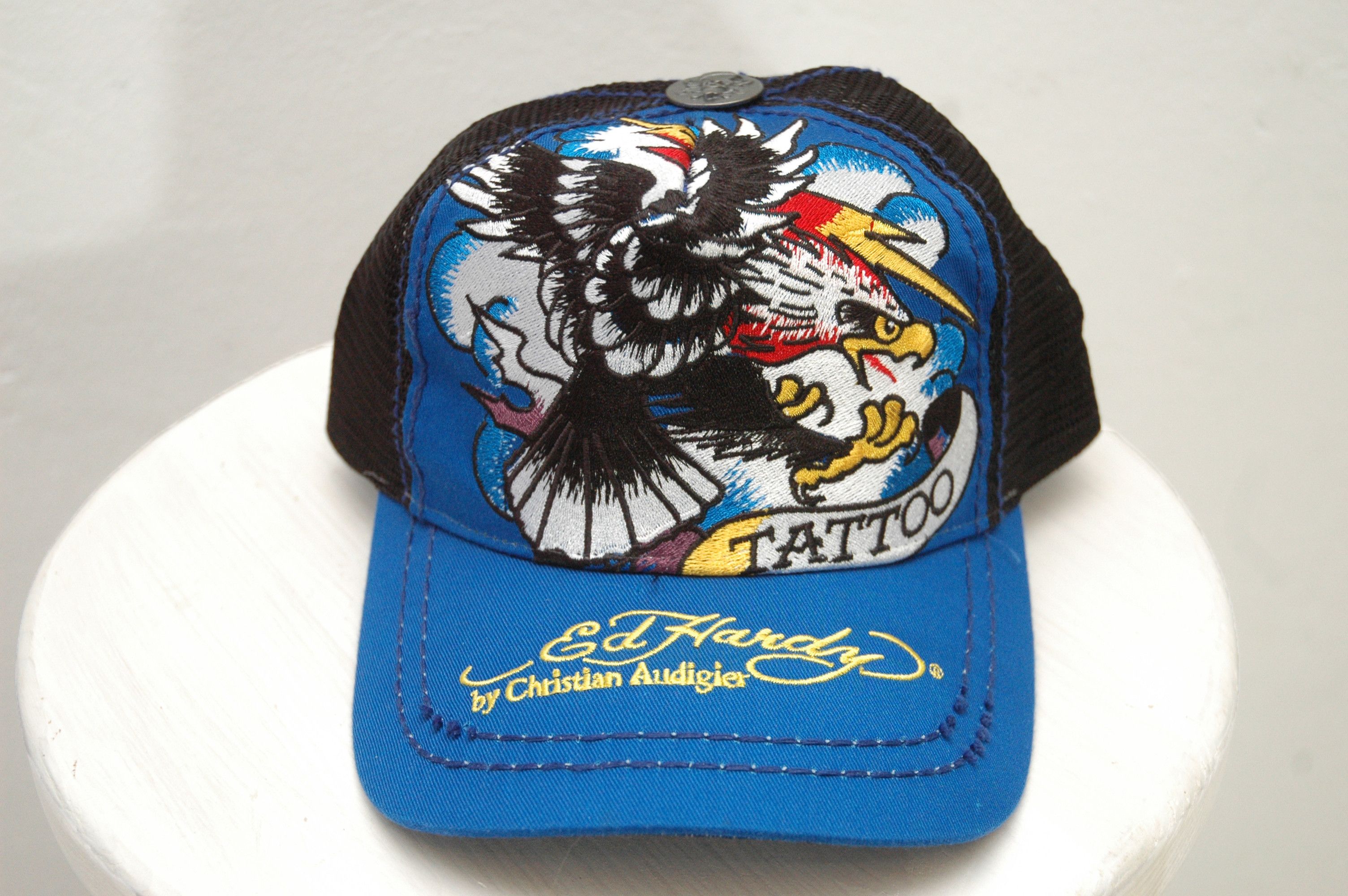 Ed Hardy NWT Ed Hardy Christian Audigier 77 Tattoo Eagle Cap Size ONE SIZE - 2 Thumbnail