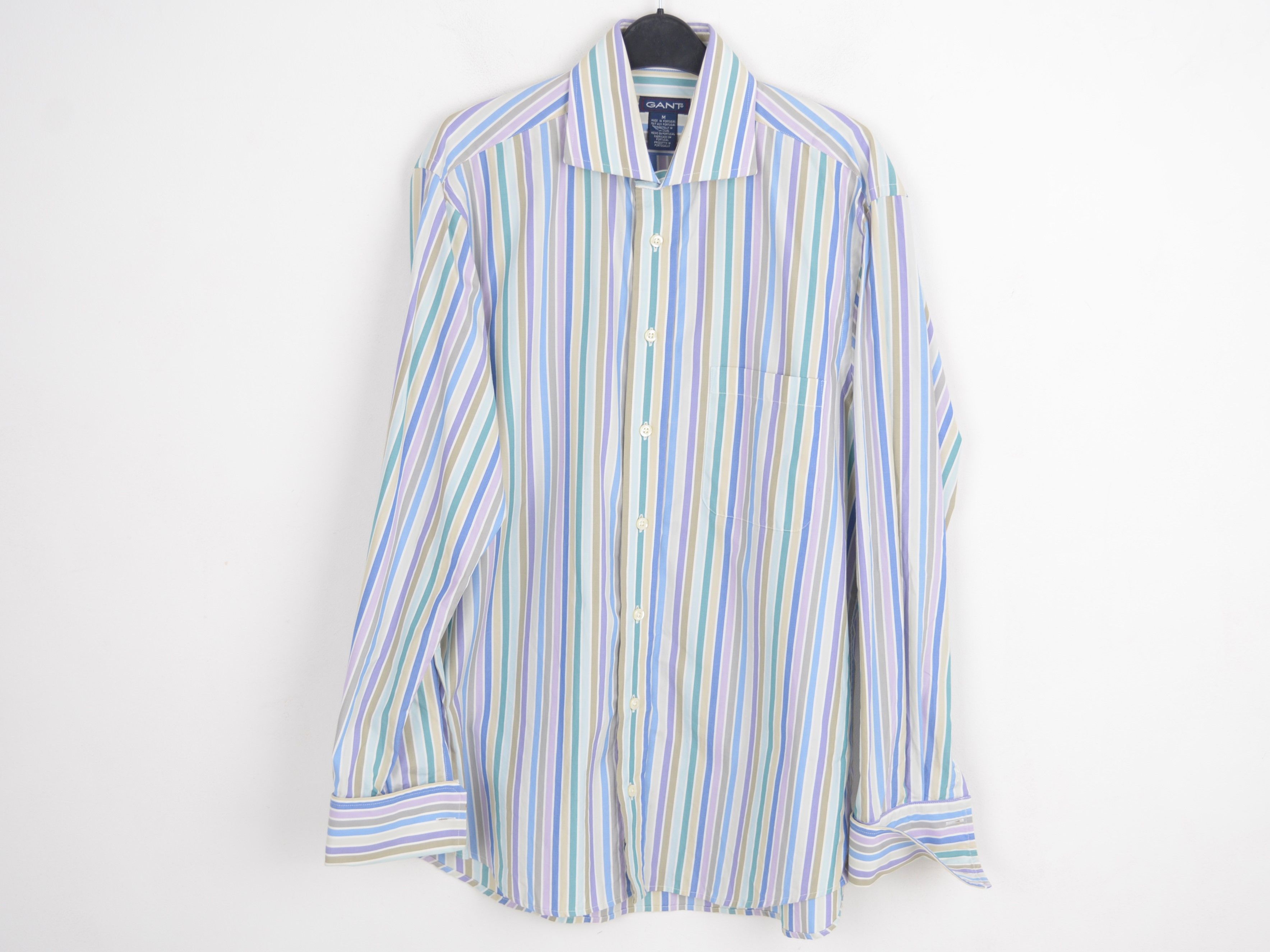 Gant 80s Poplin Shirt Dress Fit Button Up Pinstriped Double Cuff Size US M / EU 48-50 / 2 - 1 Thumbnail