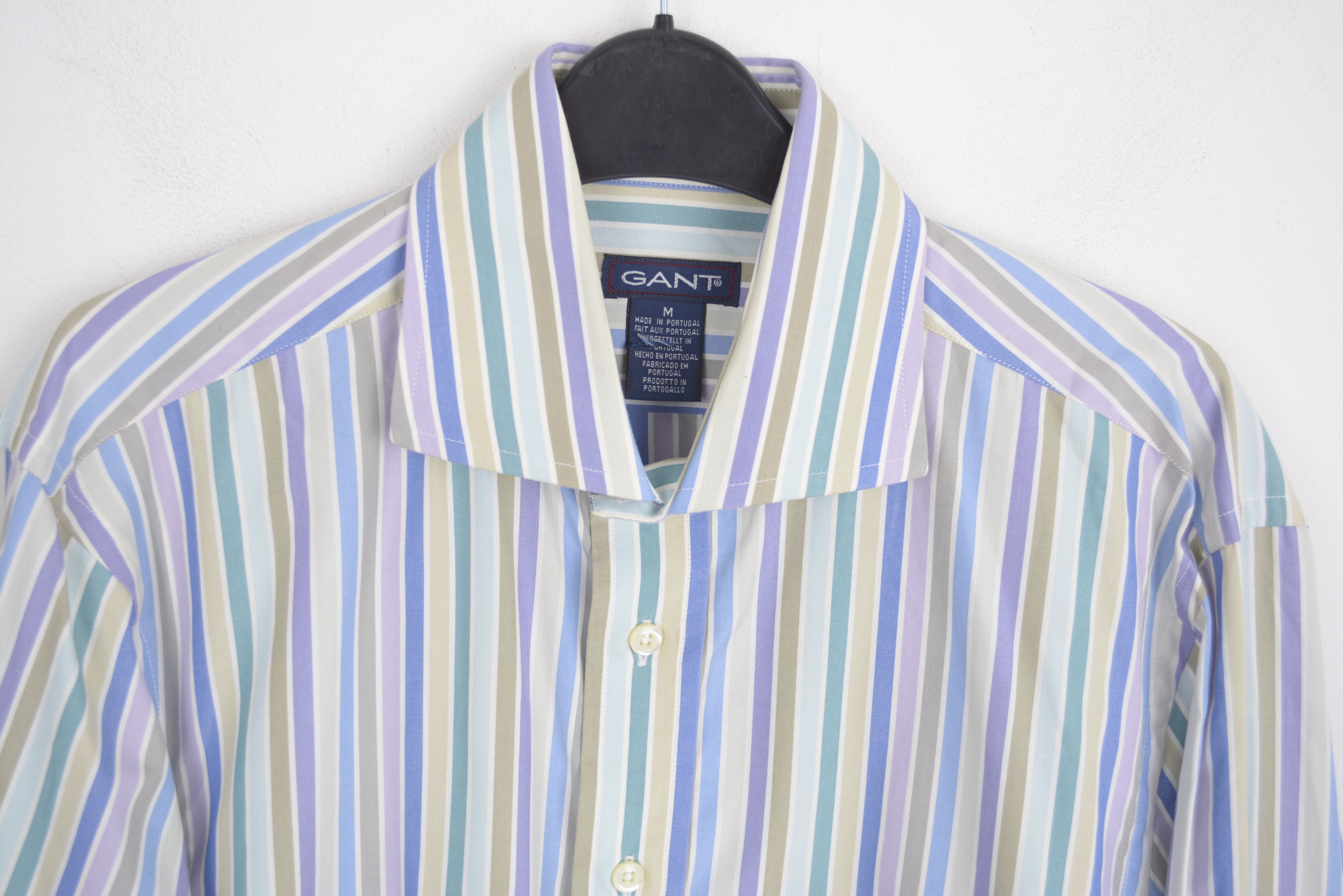 Gant 80s Poplin Shirt Dress Fit Button Up Pinstriped Double Cuff Size US M / EU 48-50 / 2 - 2 Thumbnail