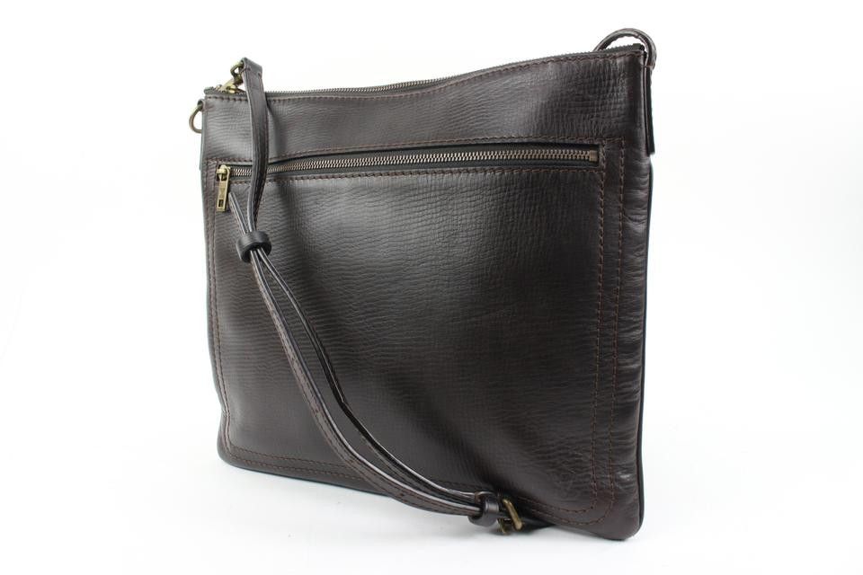 Louis Vuitton Large Dark Brown Utah Leather Sac Plat