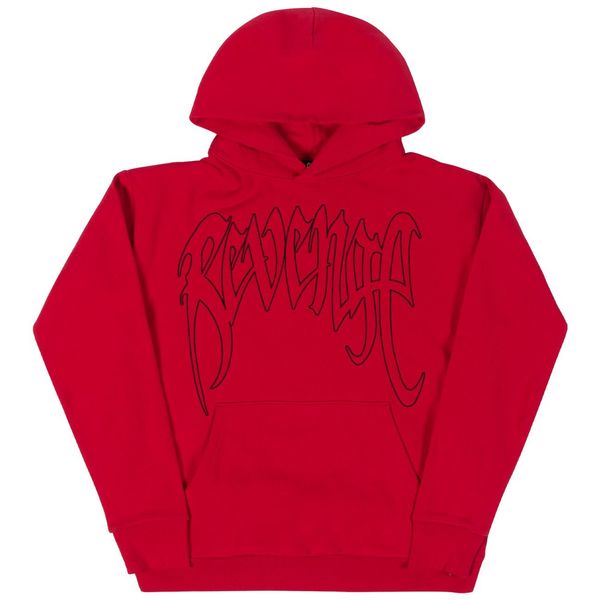 Deadstock 🌩 REVENGE 🌩 Embroidered Outline Logo Red Black Bred Hoodie Size US L / EU 52-54 / 3 - 1 Preview