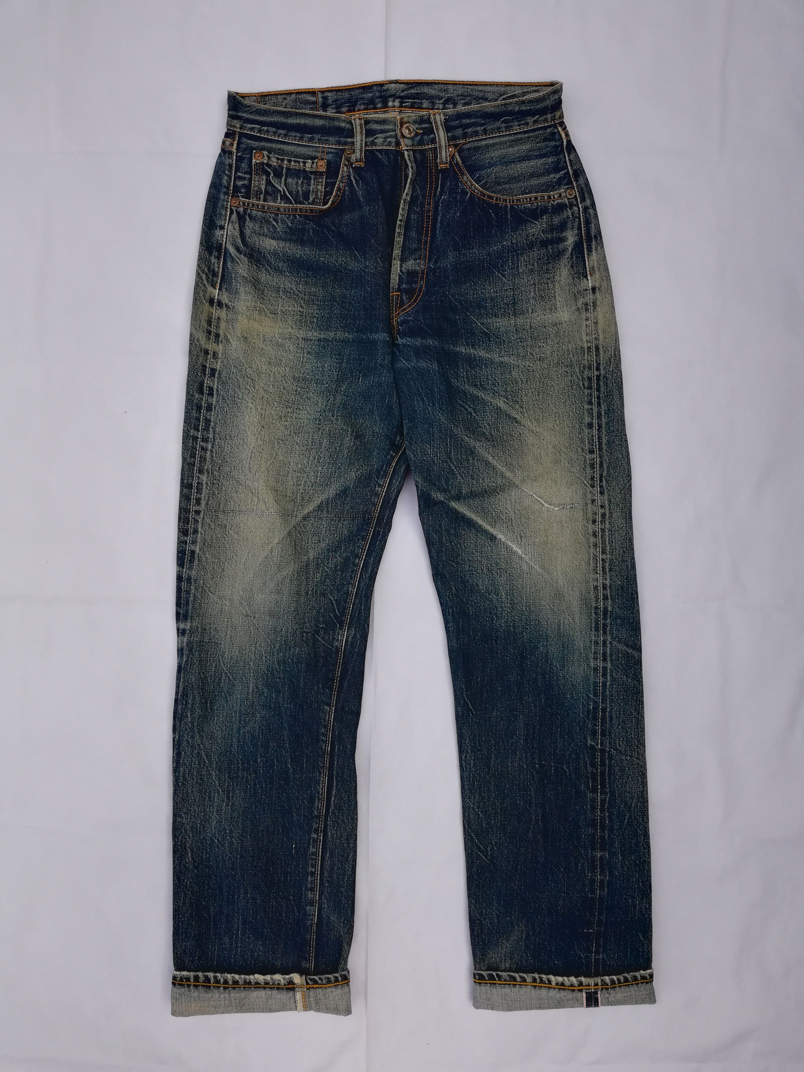 Sugar Cane M41150A Straight Denim Pants Selvedge Brown W28