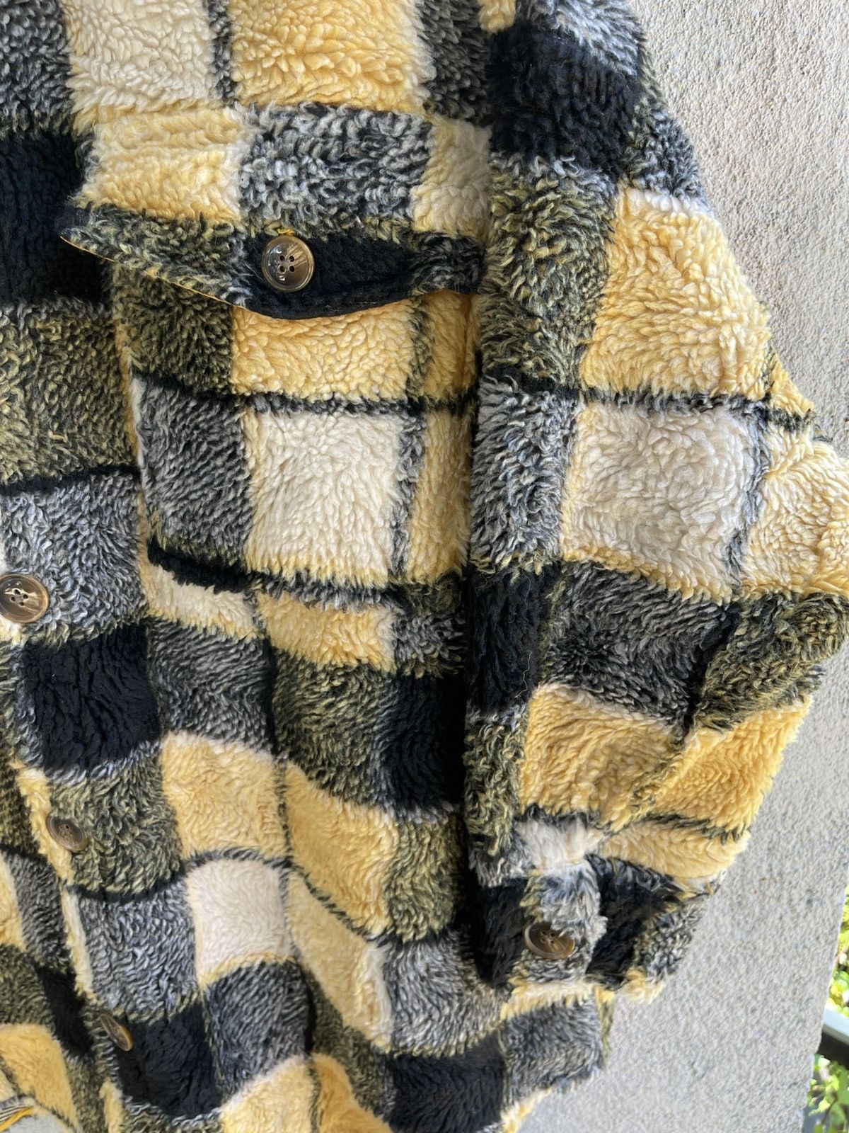 Flannel × Japanese Brand Rare RODEO CROWN YELLOW BLACK FLEECE FLANNER. Size US XL / EU 56 / 4 - 5 Thumbnail