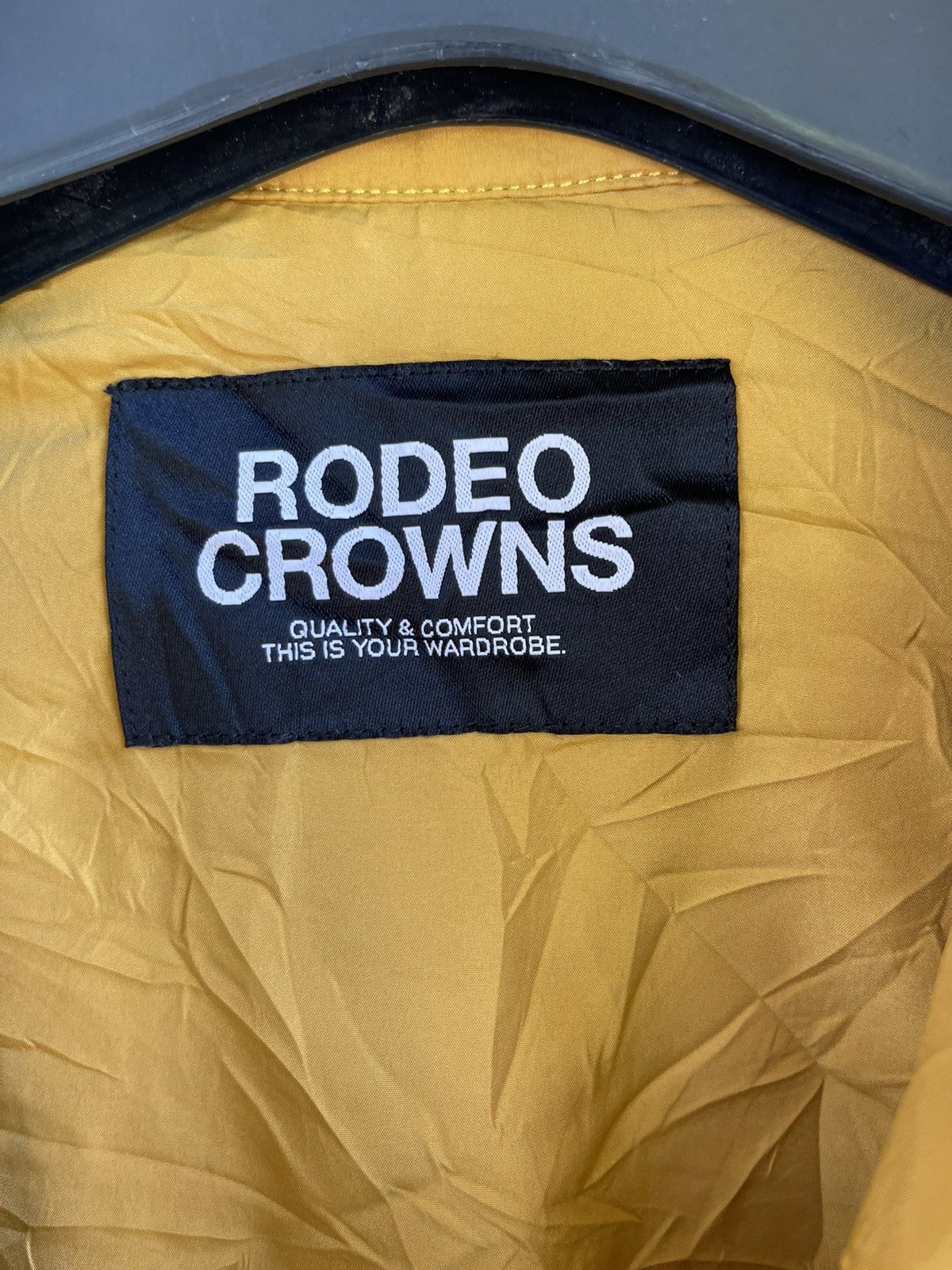 Flannel × Japanese Brand Rare RODEO CROWN YELLOW BLACK FLEECE FLANNER. Size US XL / EU 56 / 4 - 6 Thumbnail