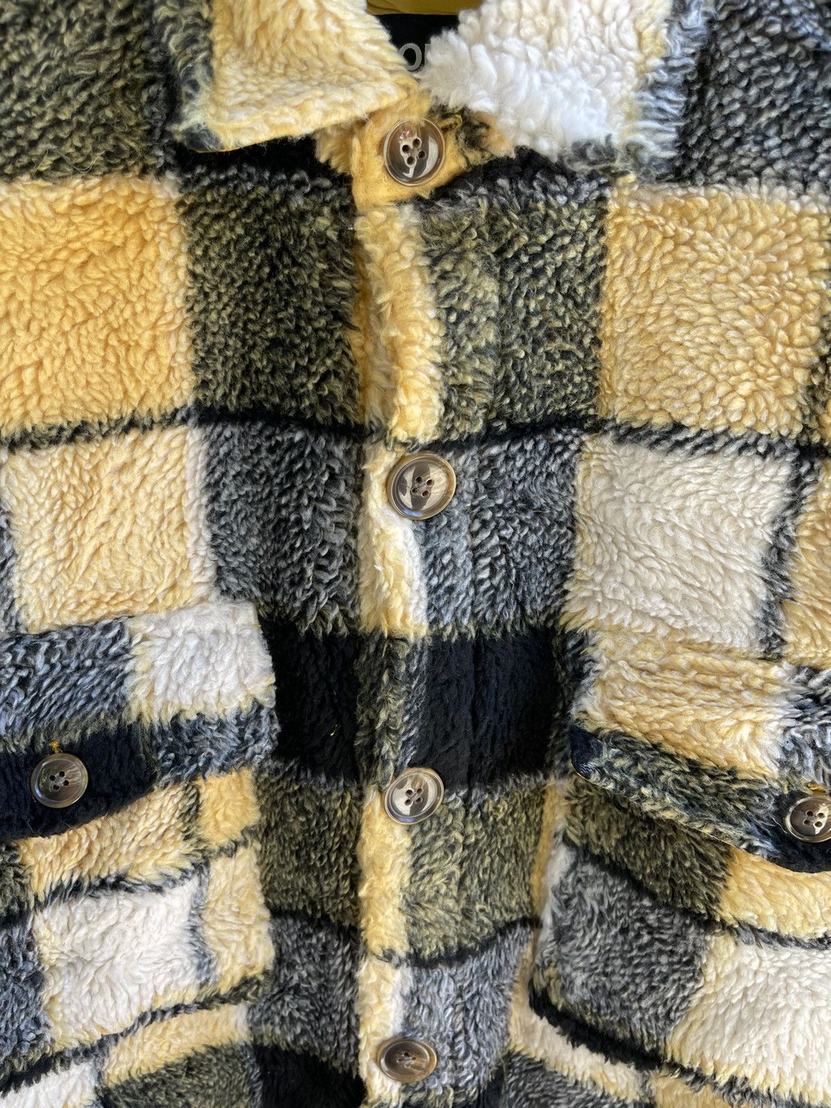 Flannel × Japanese Brand Rare RODEO CROWN YELLOW BLACK FLEECE FLANNER. Size US XL / EU 56 / 4 - 3 Thumbnail