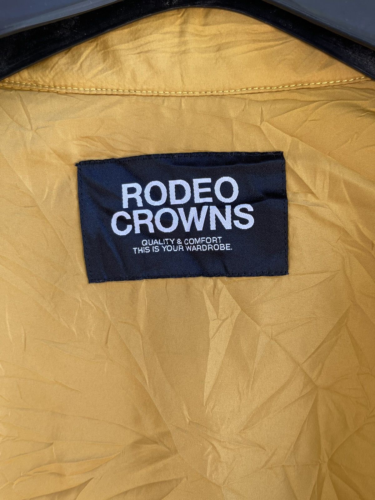 Flannel × Japanese Brand Rare RODEO CROWN YELLOW BLACK FLEECE FLANNER. Size US XL / EU 56 / 4 - 11 Thumbnail