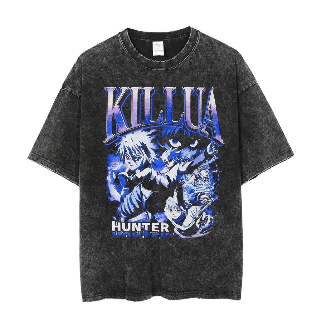 Anime Printed Washed Oversized Tee