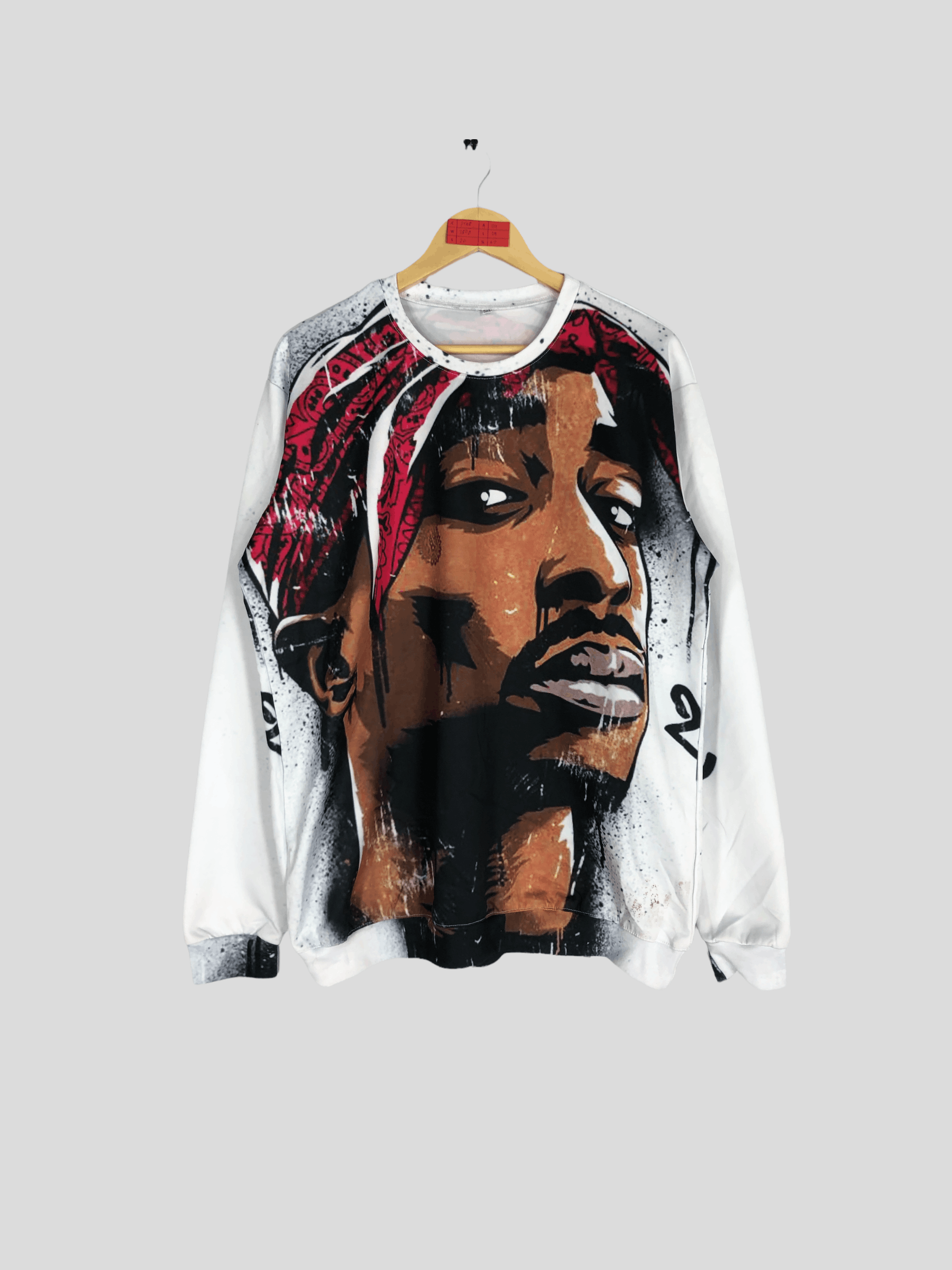 Bootleg Tupac Shakur All Over Print Sweatshirt Size XXL