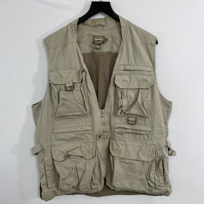 Cabelas Cabelas Safari Series Khaki Utility Vest Fishing Hunting Grailed
