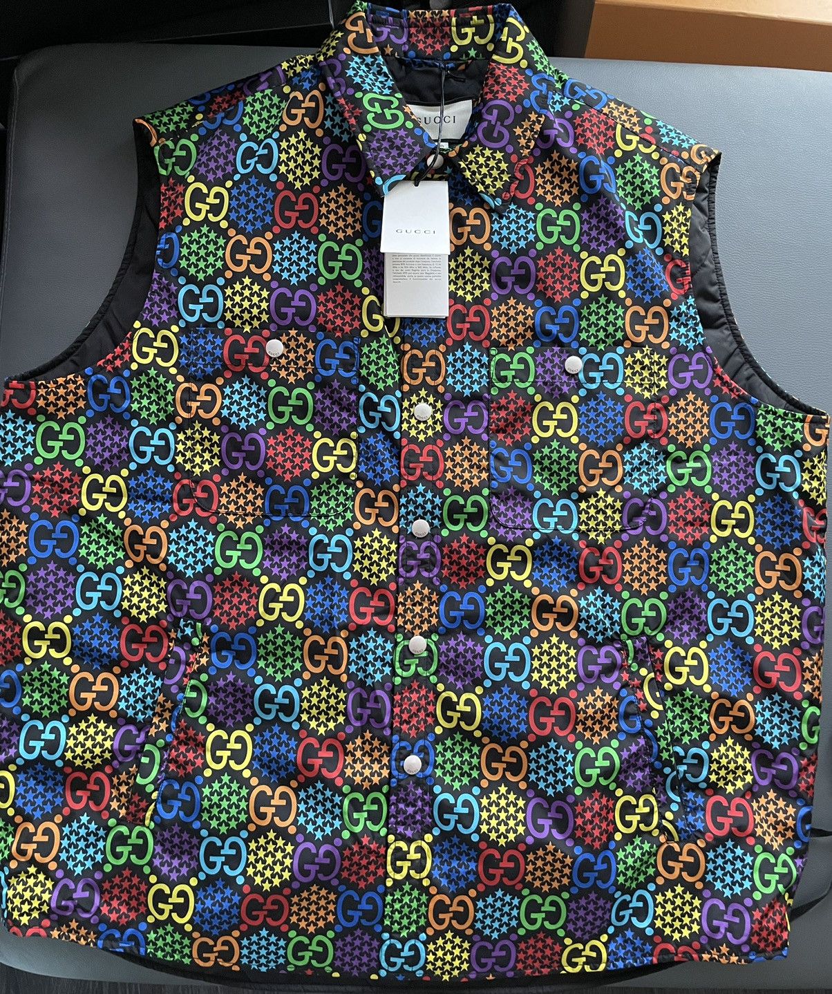 Gucci $2,200 Value Super Runway Gucci Limited Edition Logo Vest Size US XXL / EU 58 / 5 - 12 Thumbnail