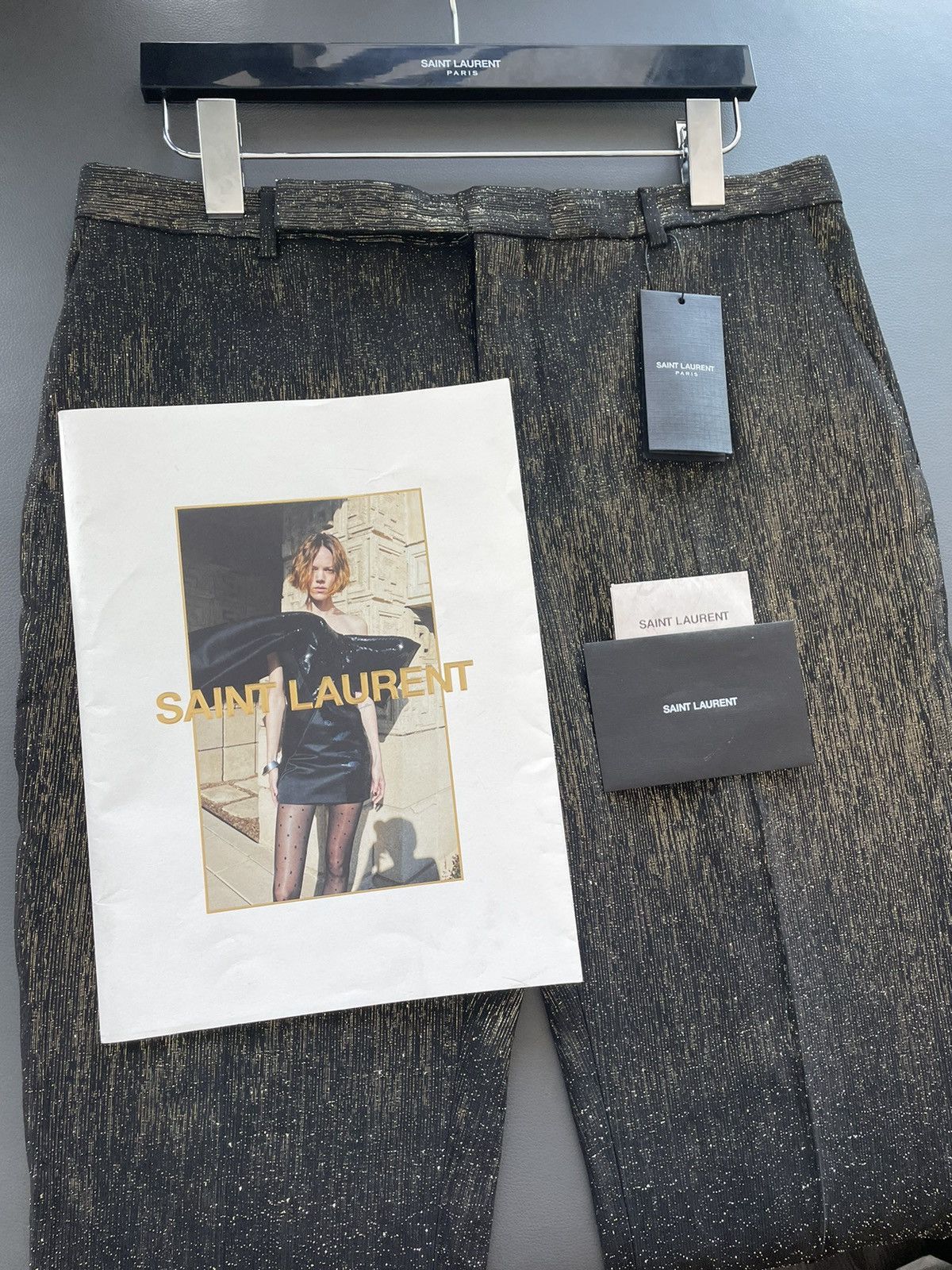 Hedi Slimane × Saint Laurent Paris × Yves Saint Laurent Brand NEW Rare $2,750 Super Runway Pure Silk Dress Pant Size US 31 - 6 Thumbnail