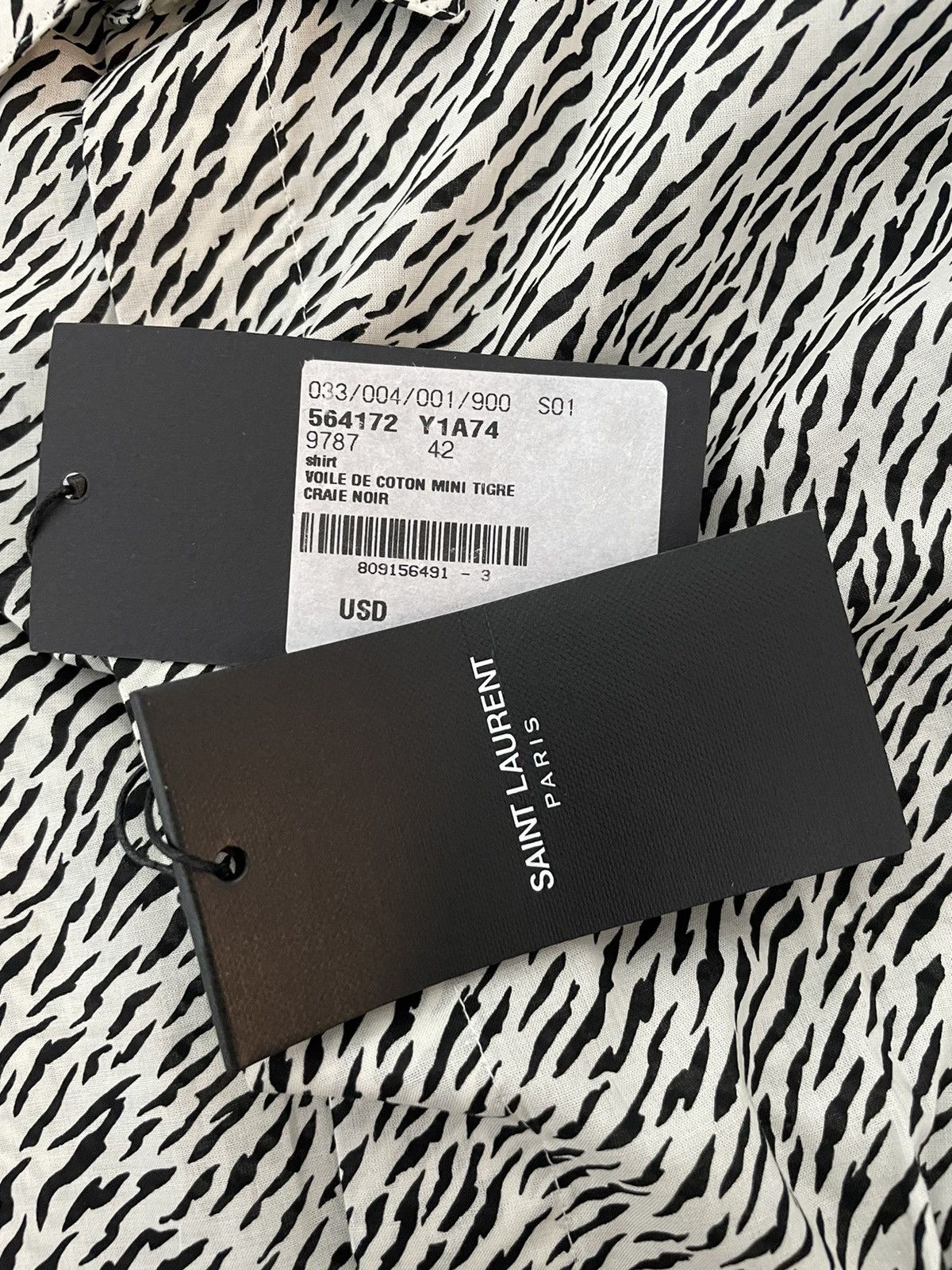 Hedi Slimane × Saint Laurent Paris × Yves Saint Laurent Runway Limited Edition Saint Laurent Zebra Shirt Brand New Size US XL / EU 56 / 4 - 6 Thumbnail