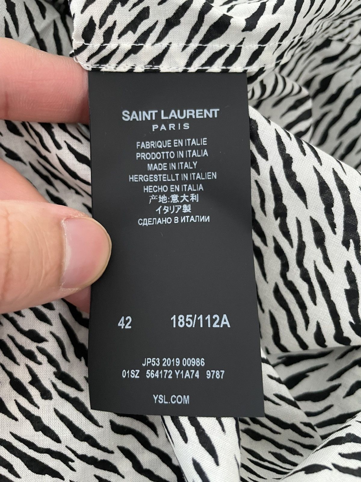 Hedi Slimane × Saint Laurent Paris × Yves Saint Laurent Runway Limited Edition Saint Laurent Zebra Shirt Brand New Size US XL / EU 56 / 4 - 7 Thumbnail