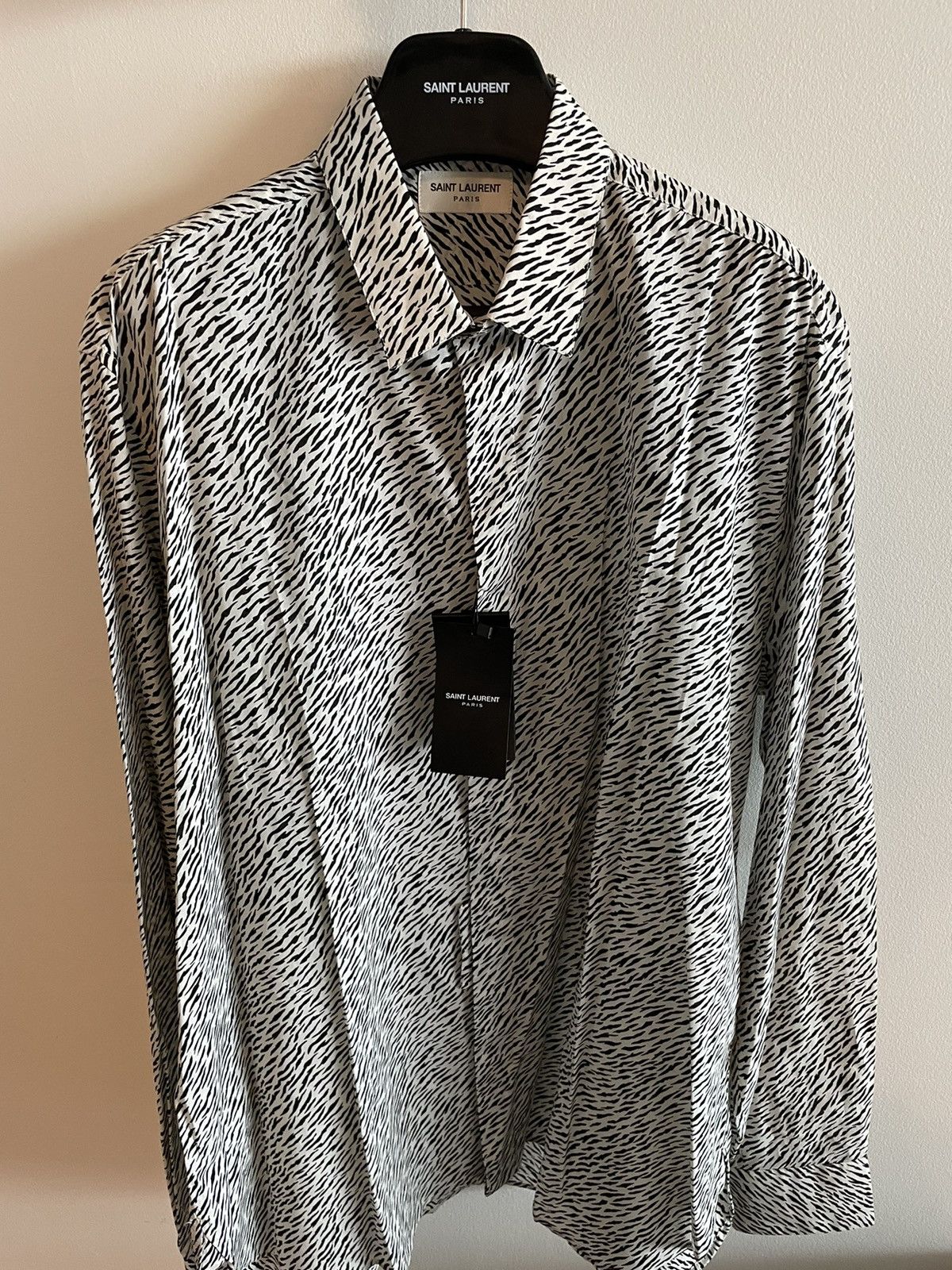 Hedi Slimane × Saint Laurent Paris × Yves Saint Laurent Runway Limited Edition Saint Laurent Zebra Shirt Brand New Size US XL / EU 56 / 4 - 1 Thumbnail