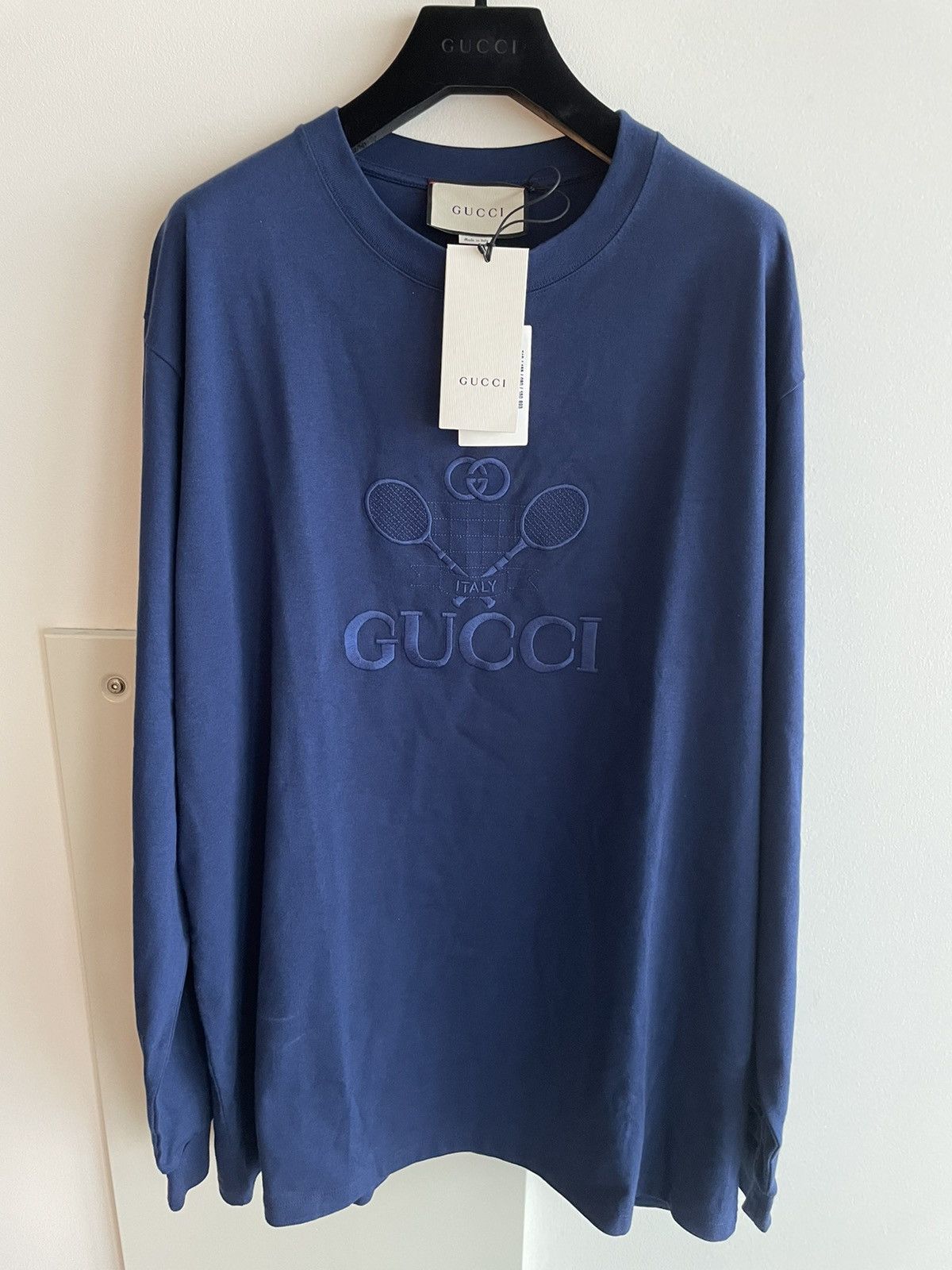 Gucci $2k Brand New Super Runway Embroidery Tennis Logo Shirt Size US XL / EU 56 / 4 - 22 Thumbnail