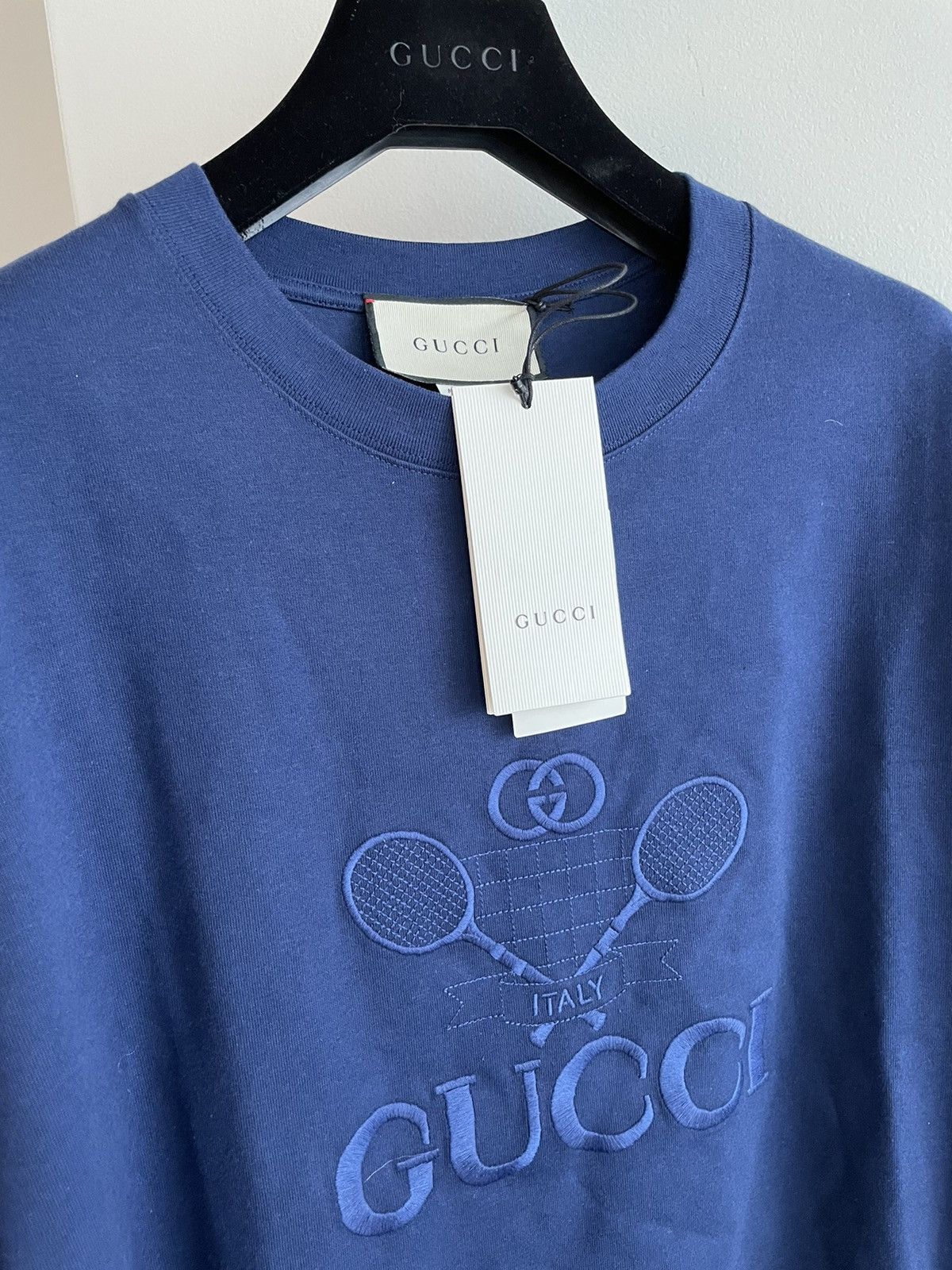 Gucci $2k Brand New Super Runway Embroidery Tennis Logo Shirt Size US XL / EU 56 / 4 - 13 Thumbnail