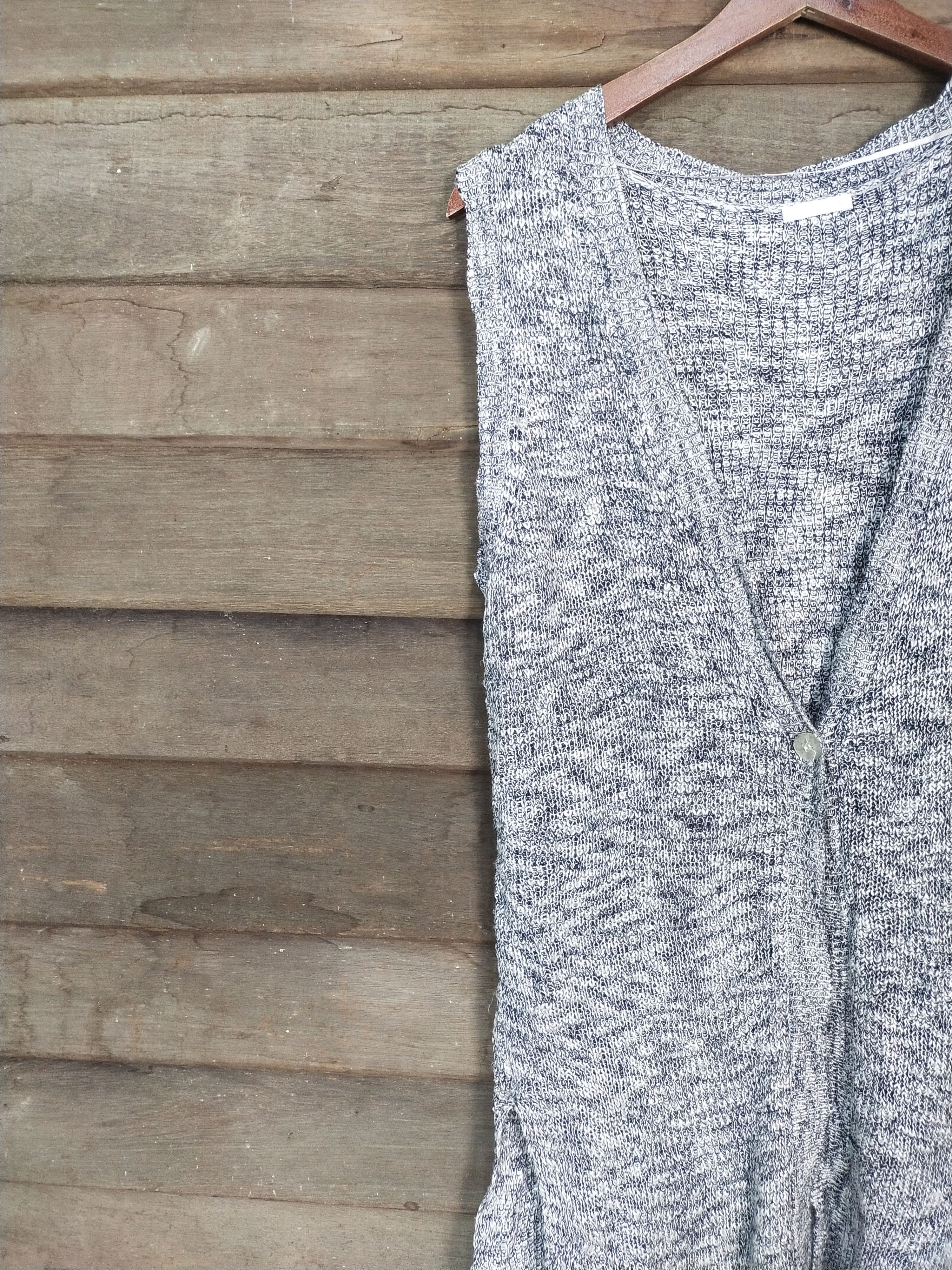 Japanese Brand GU grey sleeveless cardigan #S202 Size M / US 6-8 / IT 42-44 - 6 Thumbnail