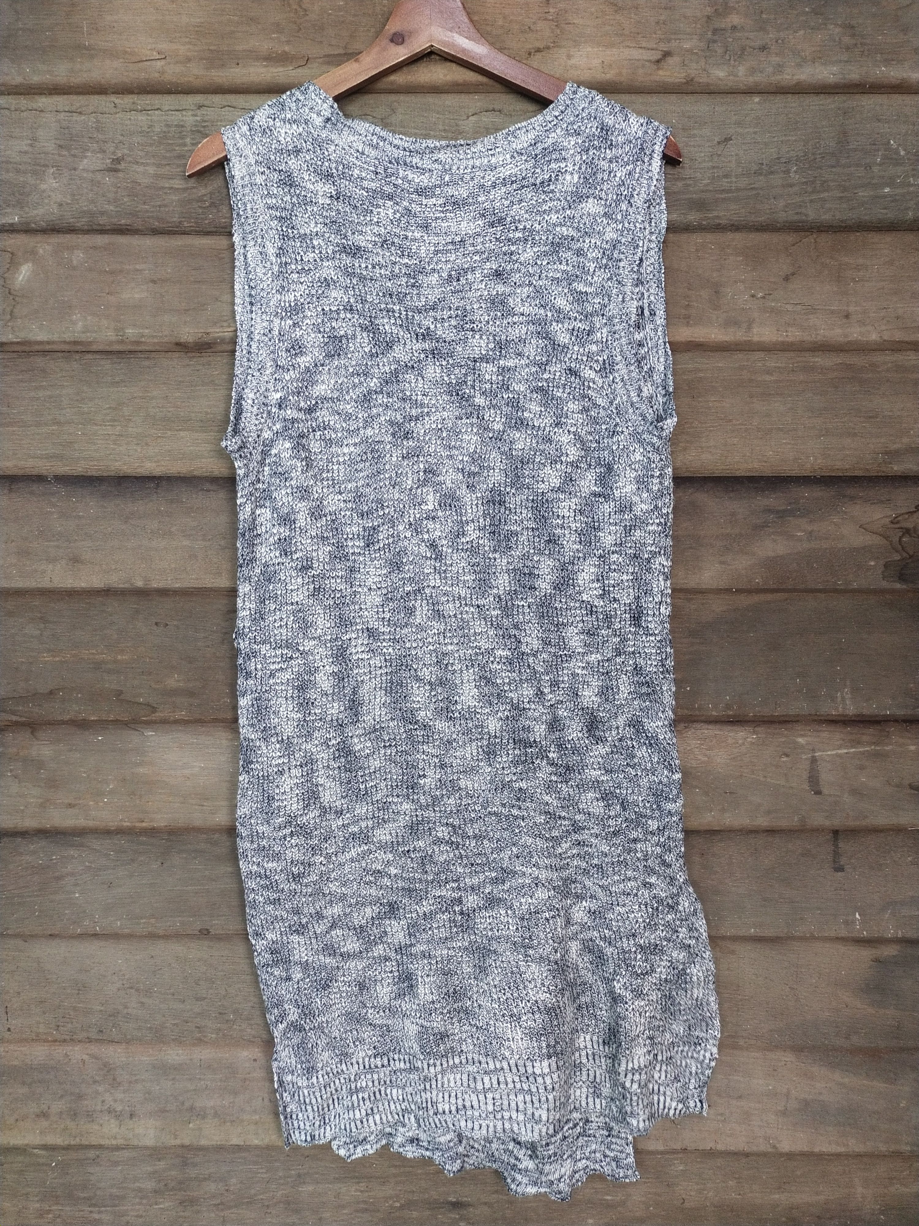 Japanese Brand GU grey sleeveless cardigan #S202 Size M / US 6-8 / IT 42-44 - 9 Thumbnail