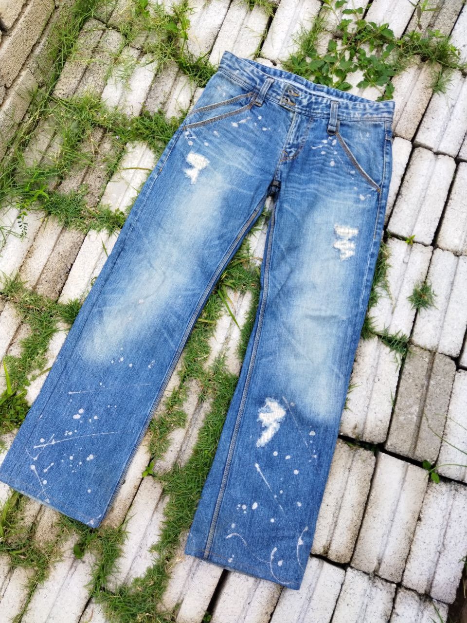 Nicole Club Vintage Nicole Club For Men Splatter Jeans Size US 33 - 2 Thumbnail