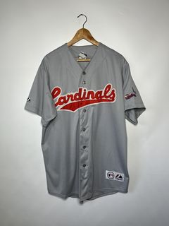 VTG Cleveland Indians Majestic Sewn Logo Baseball Authentic Jersey Size XL  Red