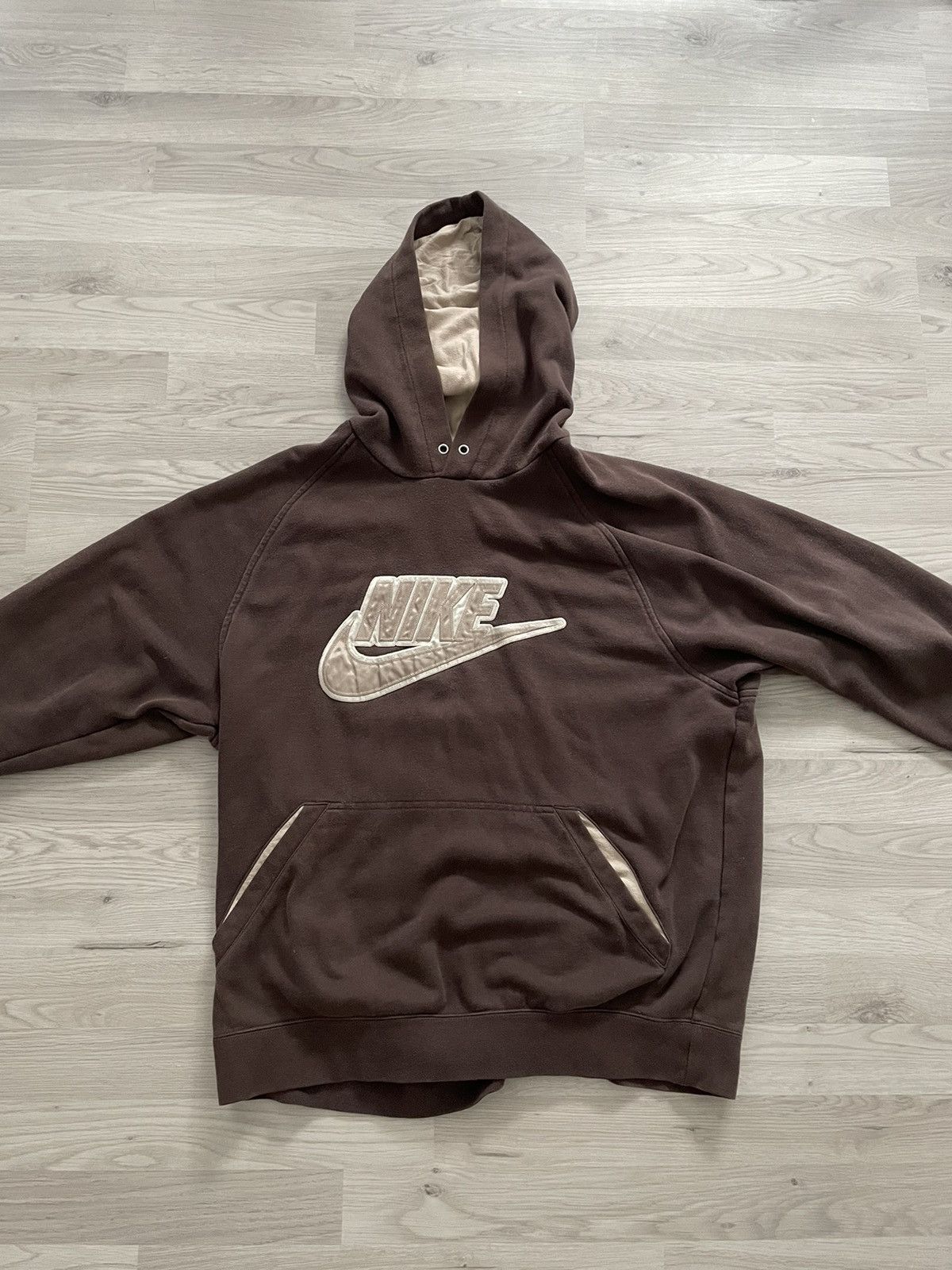 Nike × Vintage Vintage Brown Nike Hoodie Size US L / EU 52-54 / 3 - 1 Thumbnail