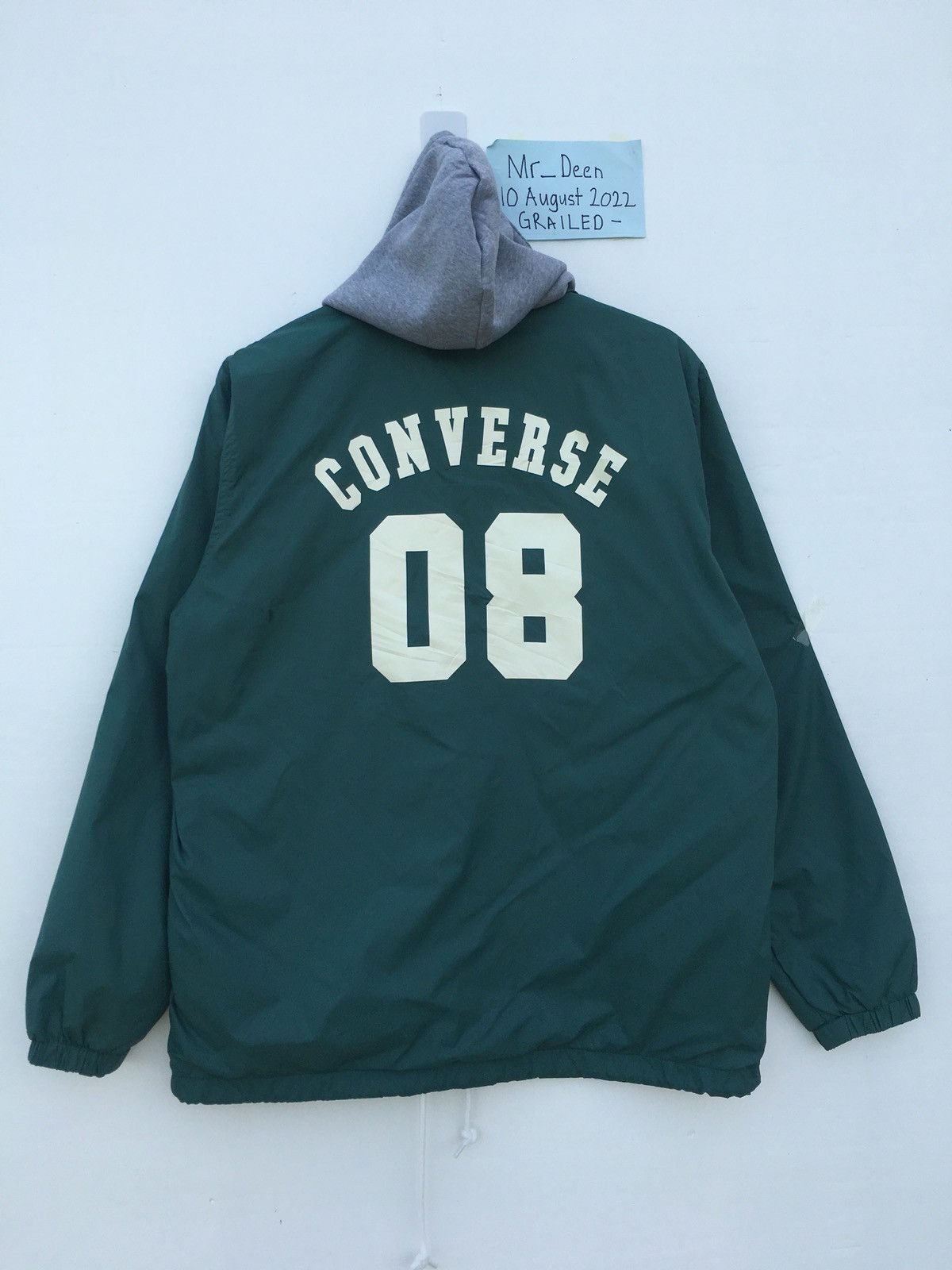 image of Converse Big Logo Hoodie in Green, Men's (Size Large)