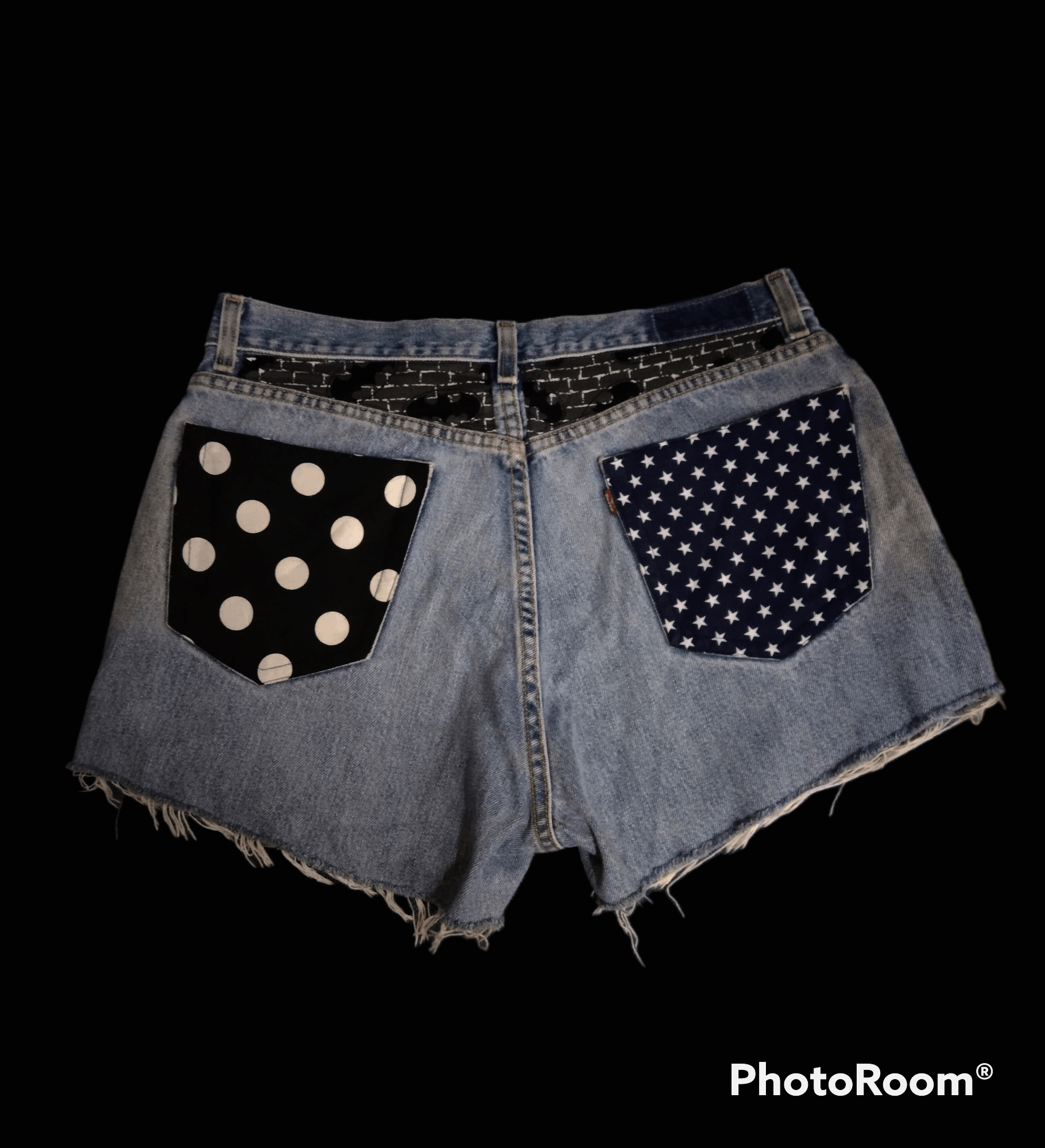 Levi's DiSTRESSSD SHORT PANTS CHARACTER HERO RE + PLUS COLLAB LEVIS Size 33" - 2 Thumbnail