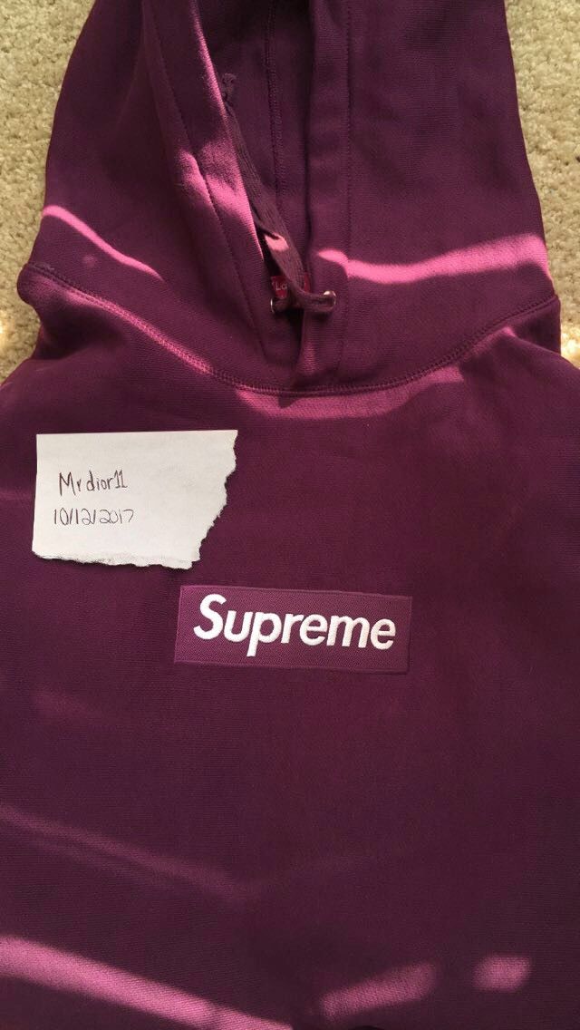 Supreme burgundy box logo deals