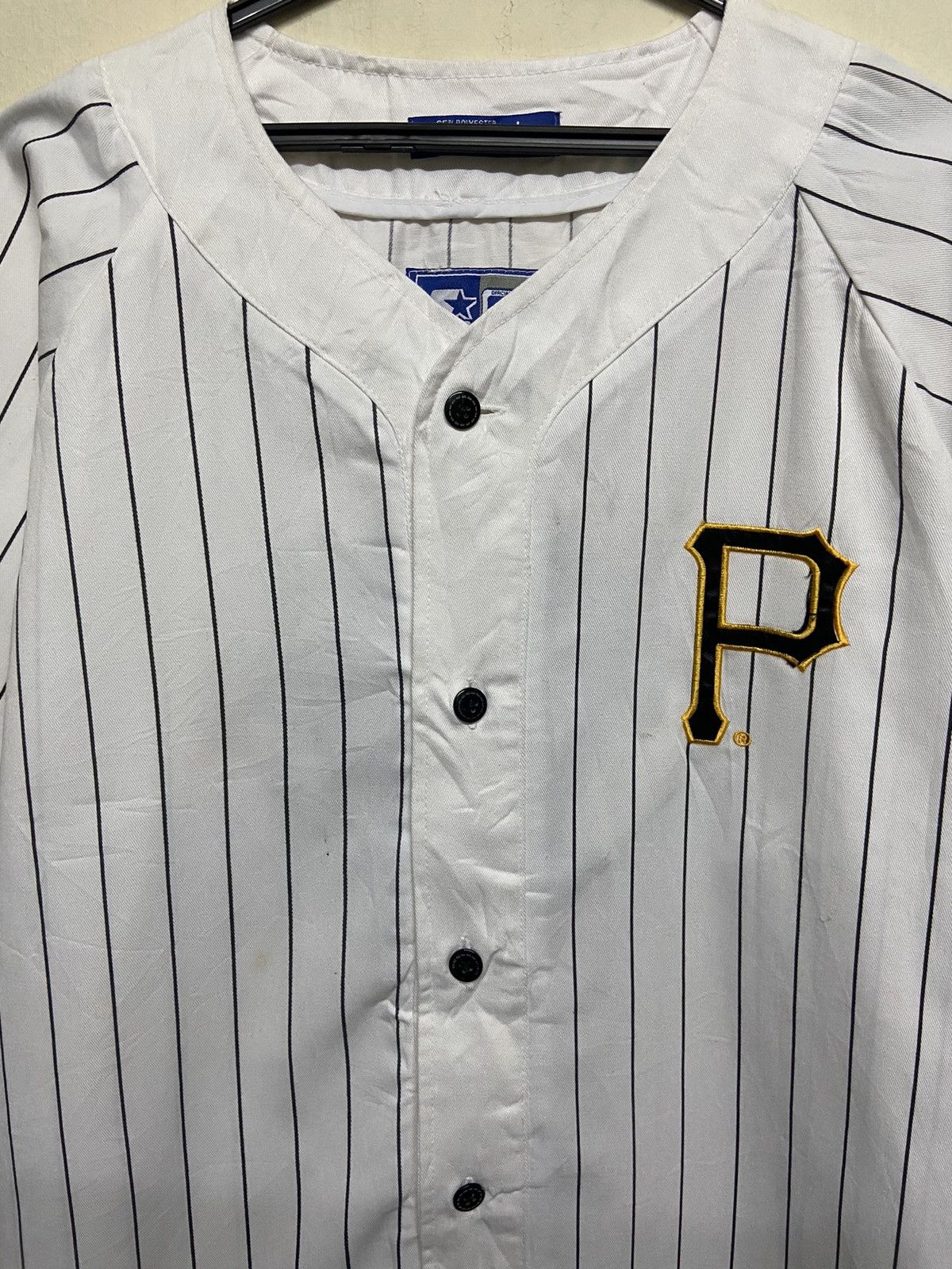 MLB × Starter 🔥OFFERNOW🔥Pittsburgh Pirates MLB Stripped Button Up Jersey Size US L / EU 52-54 / 3 - 6 Thumbnail