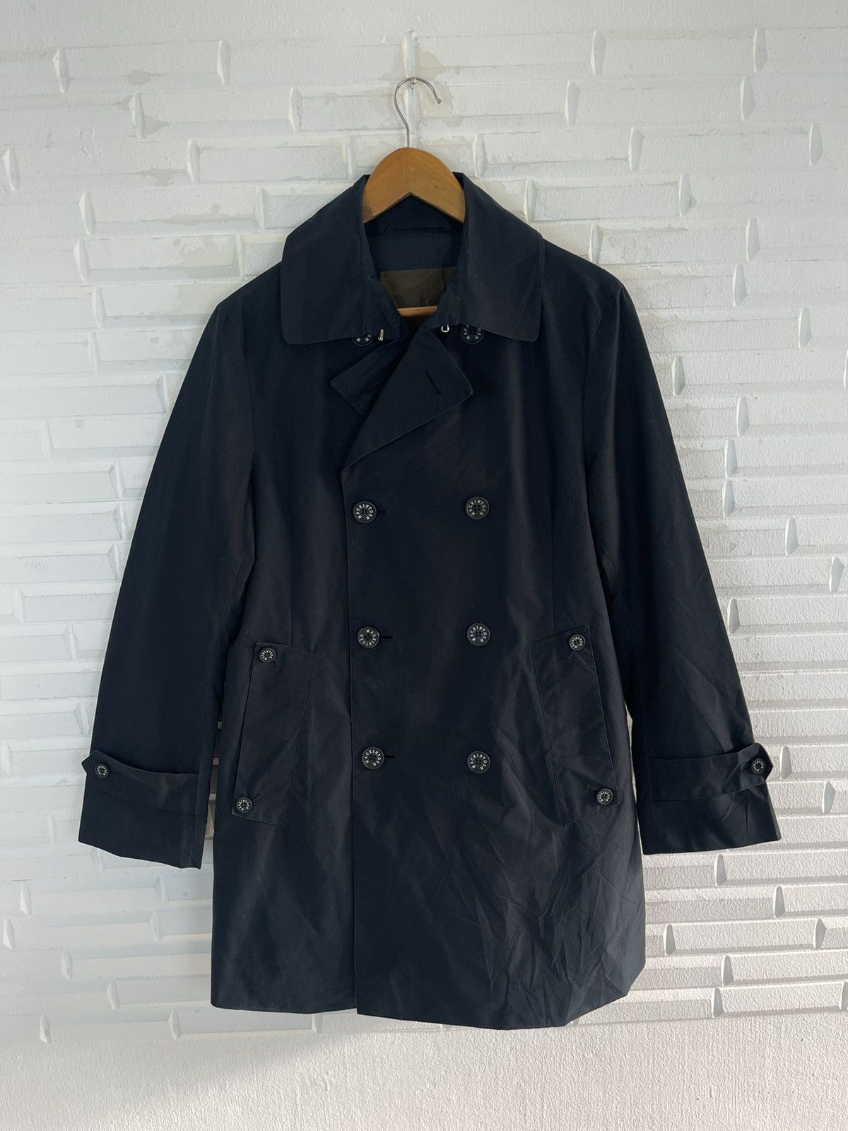 Kiko Kostadinov 🖤BLACK MACKINTOSH DOUBLE BREAST LONG COAT WEATHER Size US M / EU 48-50 / 2 - 2 Thumbnail