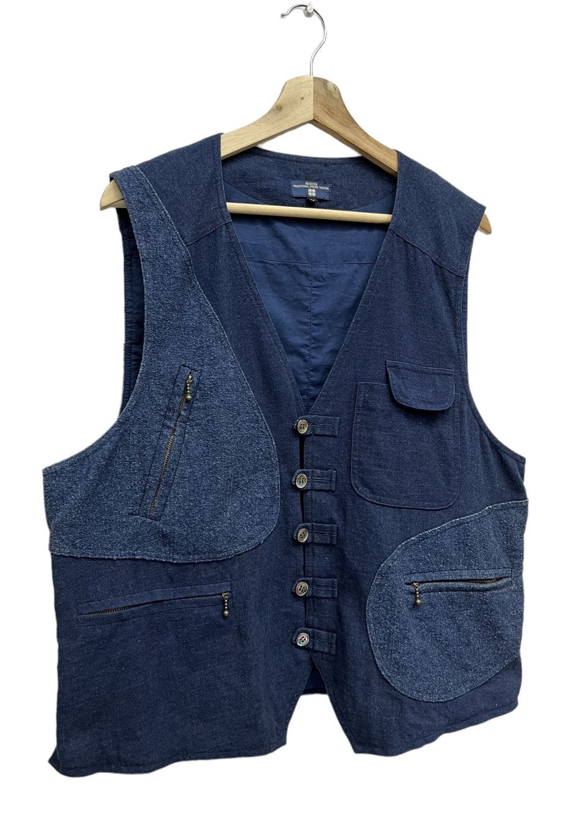If Six Was Nine MORIOKA Vintage DYEING TAKIURA Patchwork Kapital Style Vest Size US M / EU 48-50 / 2 - 1 Thumbnail