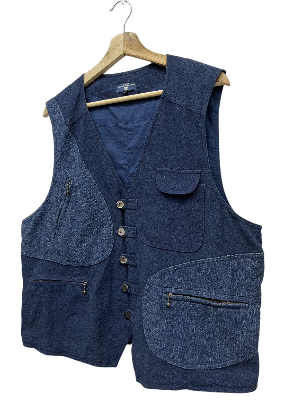 If Six Was Nine MORIOKA Vintage DYEING TAKIURA Patchwork Kapital Style Vest Size US M / EU 48-50 / 2 - 2 Thumbnail