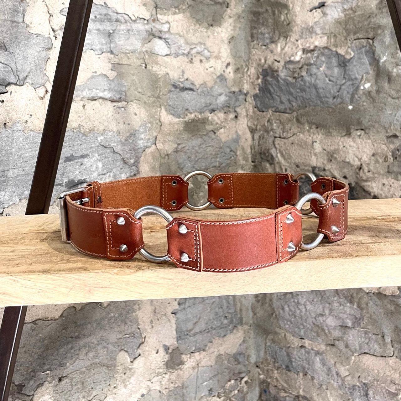 Balenciaga Balenciaga Brown Studded Leather Belt Size ONE SIZE - 3 Thumbnail