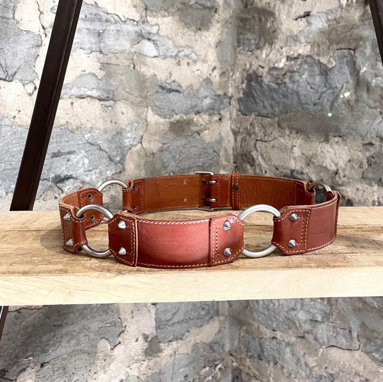 Balenciaga Balenciaga Brown Studded Leather Belt Size ONE SIZE - 5 Thumbnail