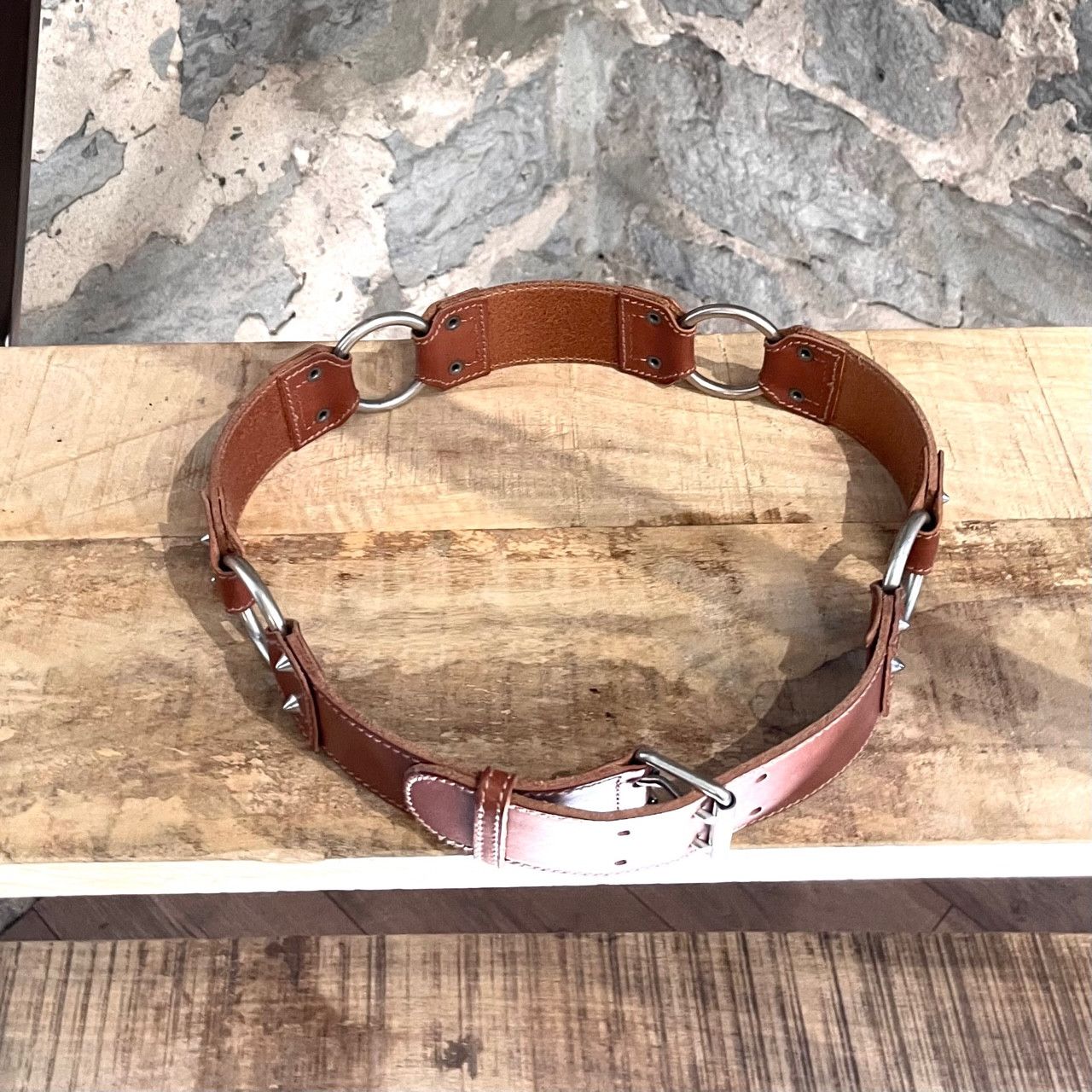Balenciaga Balenciaga Brown Studded Leather Belt Size ONE SIZE - 6 Thumbnail