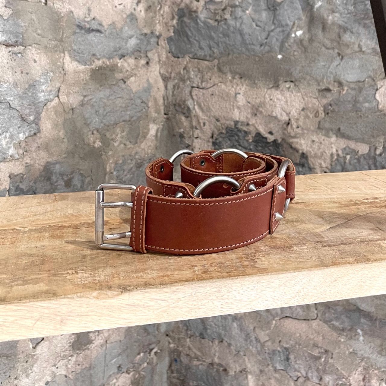 Balenciaga Balenciaga Brown Studded Leather Belt Size ONE SIZE - 1 Thumbnail