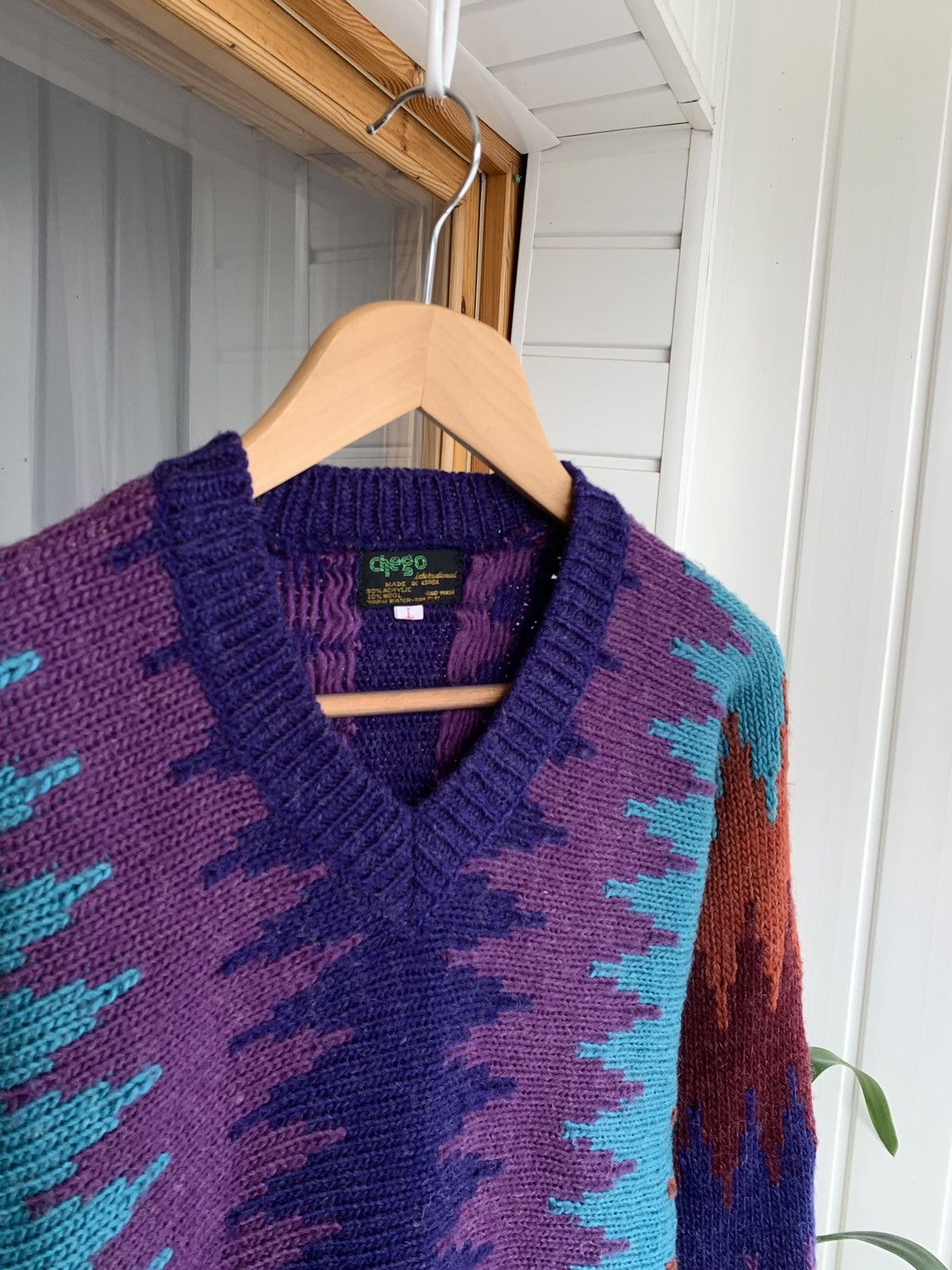 Vintage Vintage 80s Women’s Wool Knit Korea Sweater Size M-L Size L / US 10 / IT 46 - 3 Thumbnail