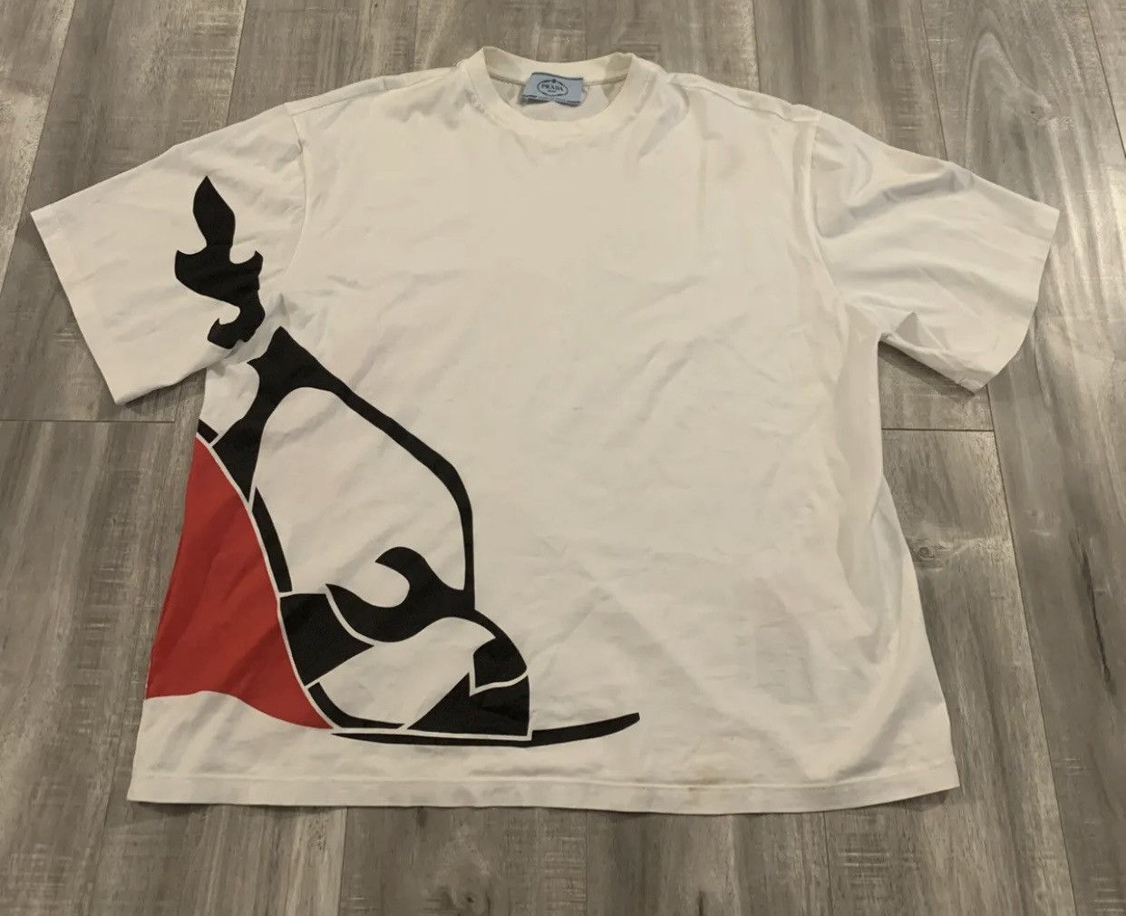 Prada Prada Oma Amo White Flame Graphic Tee Shirt Size Small | Grailed